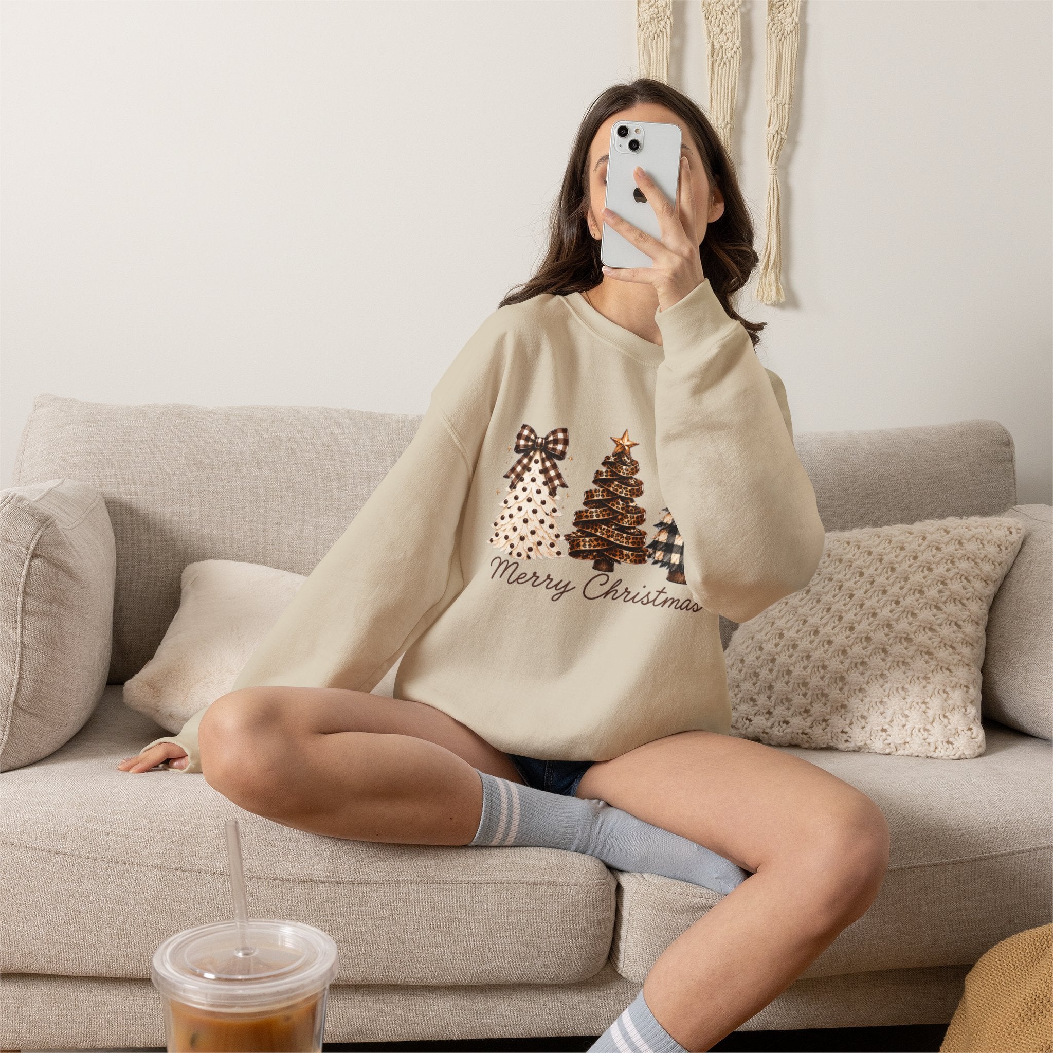 Merry Christmas Christmas Tree Crewneck Sweatshirt