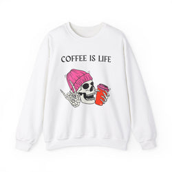 Skeleton Coffee Is Life Unisex Heavy Blend™ Crewneck Sweatshirt