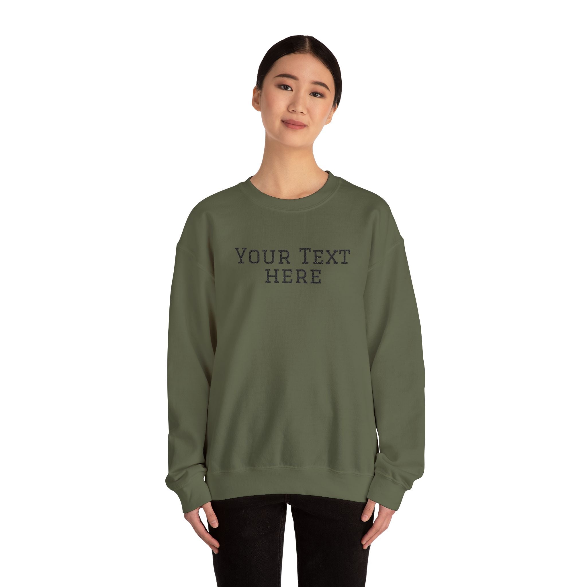 Custom Embroidered Text Crewneck Sweatshirt