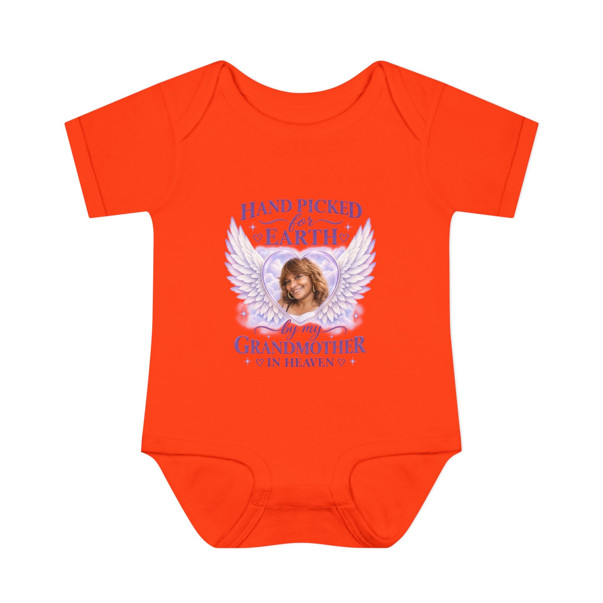 Mariah Infant Another Customized Smile Bodysuit "Handpicked for Earth by My Grandma in Heaven" – Memorial Baby Onesie