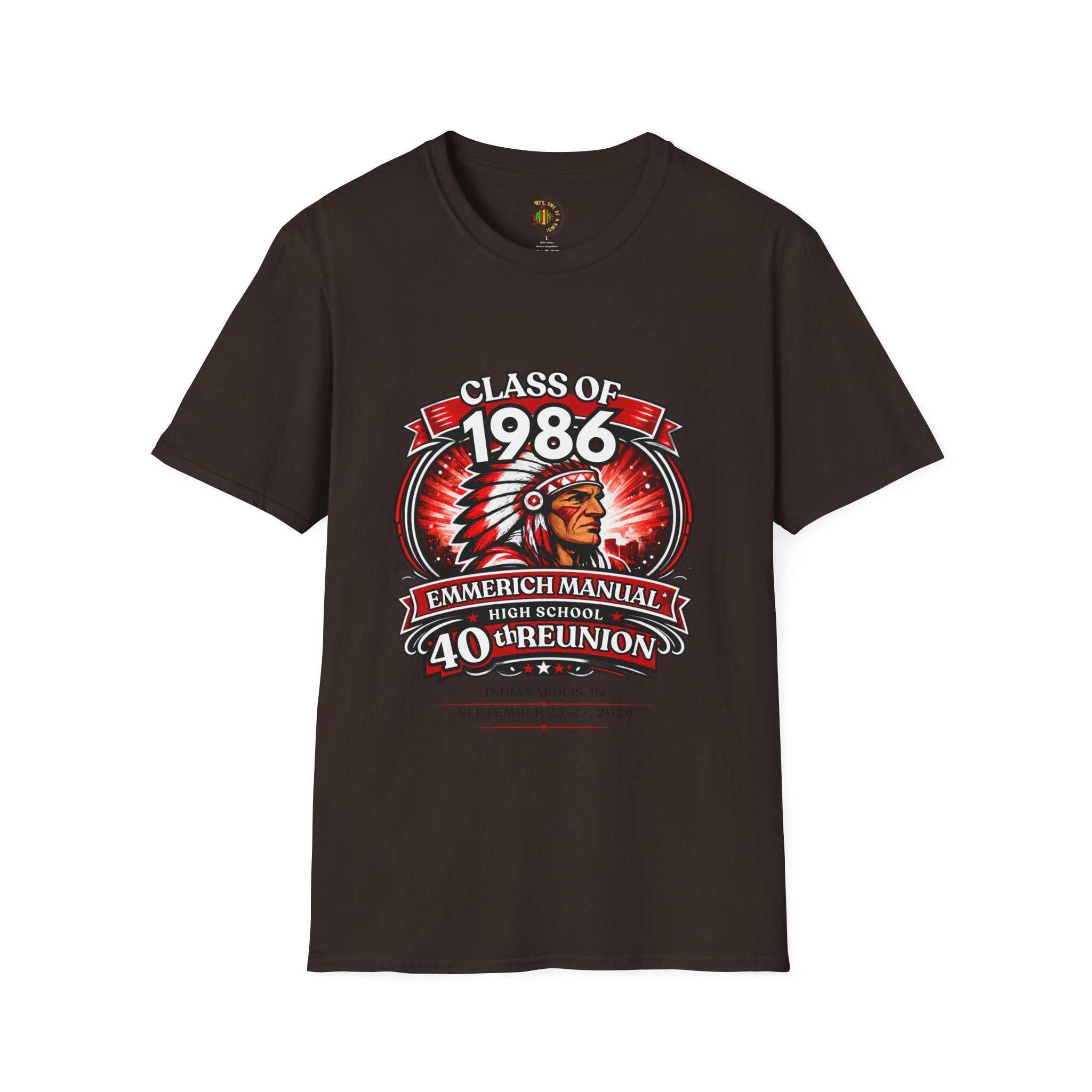 Class of 1986 40th Reunion T-Shirt — Emmerich Manual High School Alumni Tee - Another Customized Smile