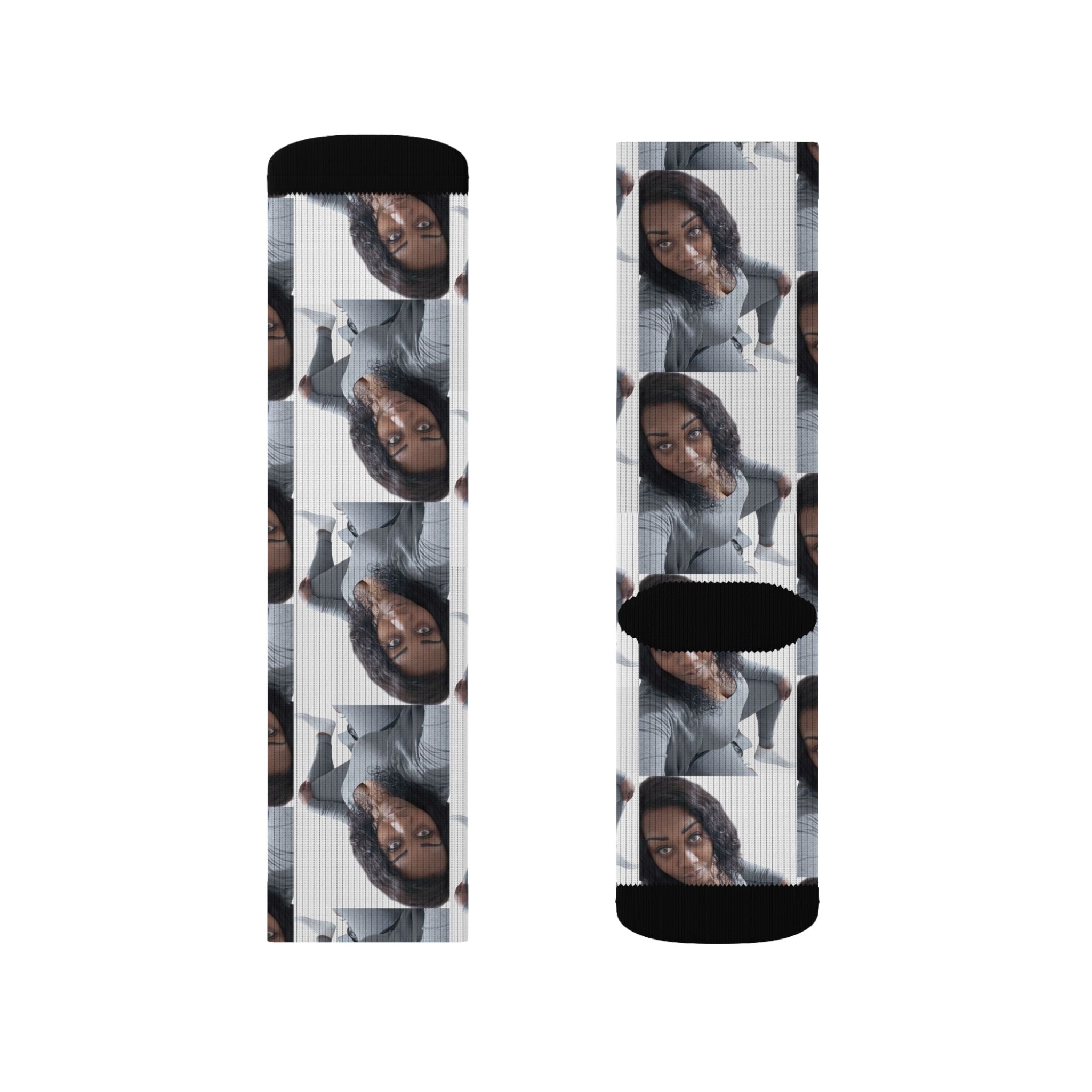 Photo Collage Customizable Socks — Custom Face Repeat Pattern