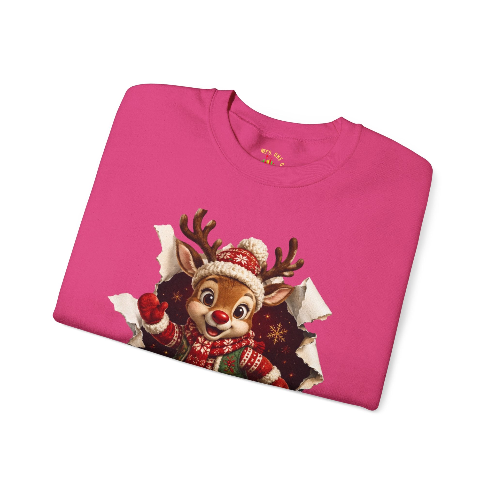 Festive Christmas Reindeer Crewneck Sweatshirt