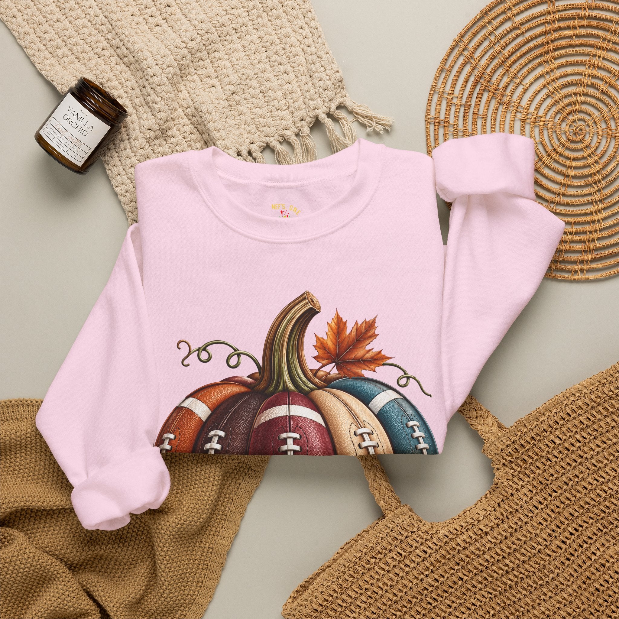 Fall Football Pumpkin Crewneck Sweatshirt