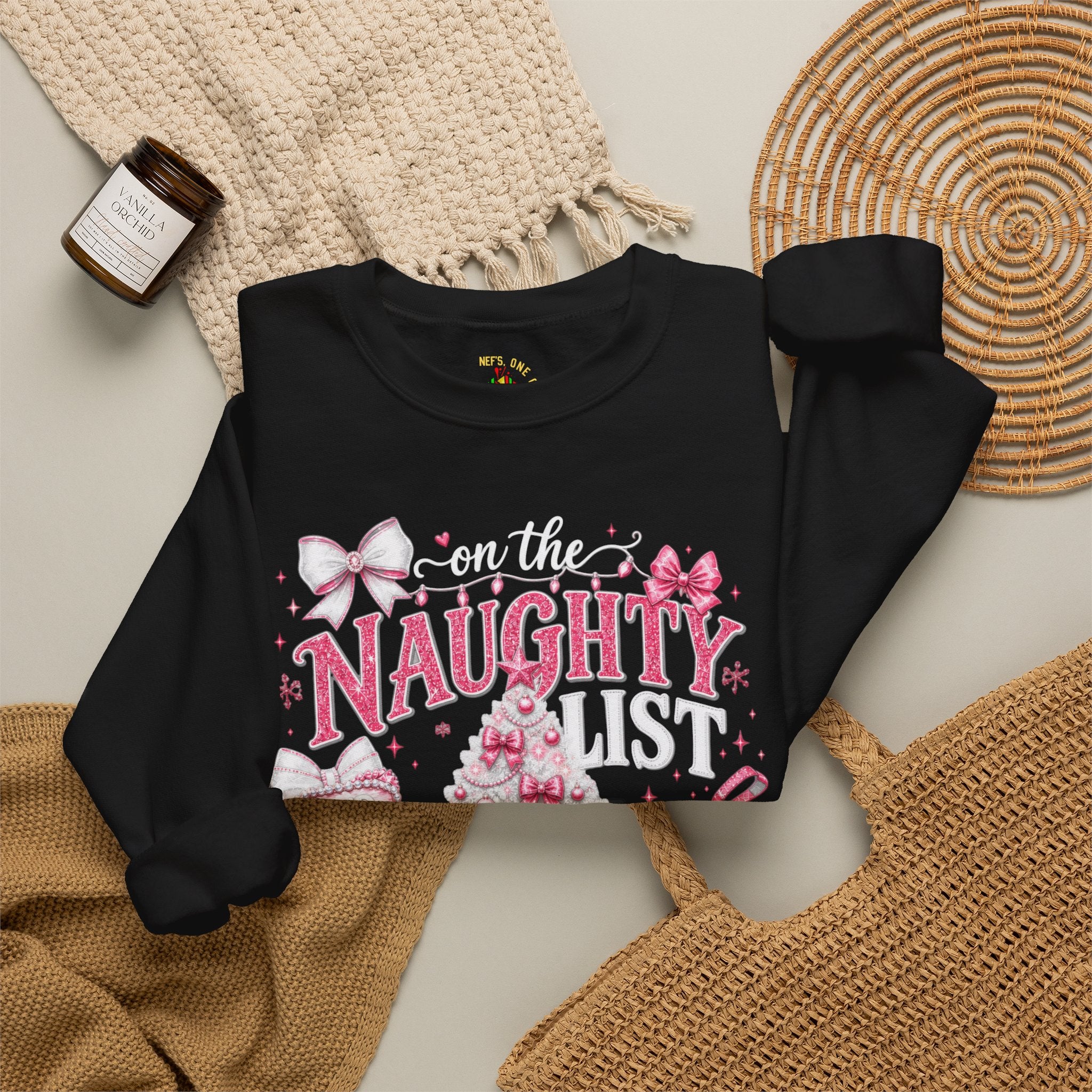 On the Naughty List Christmas Crewneck Sweatshirt