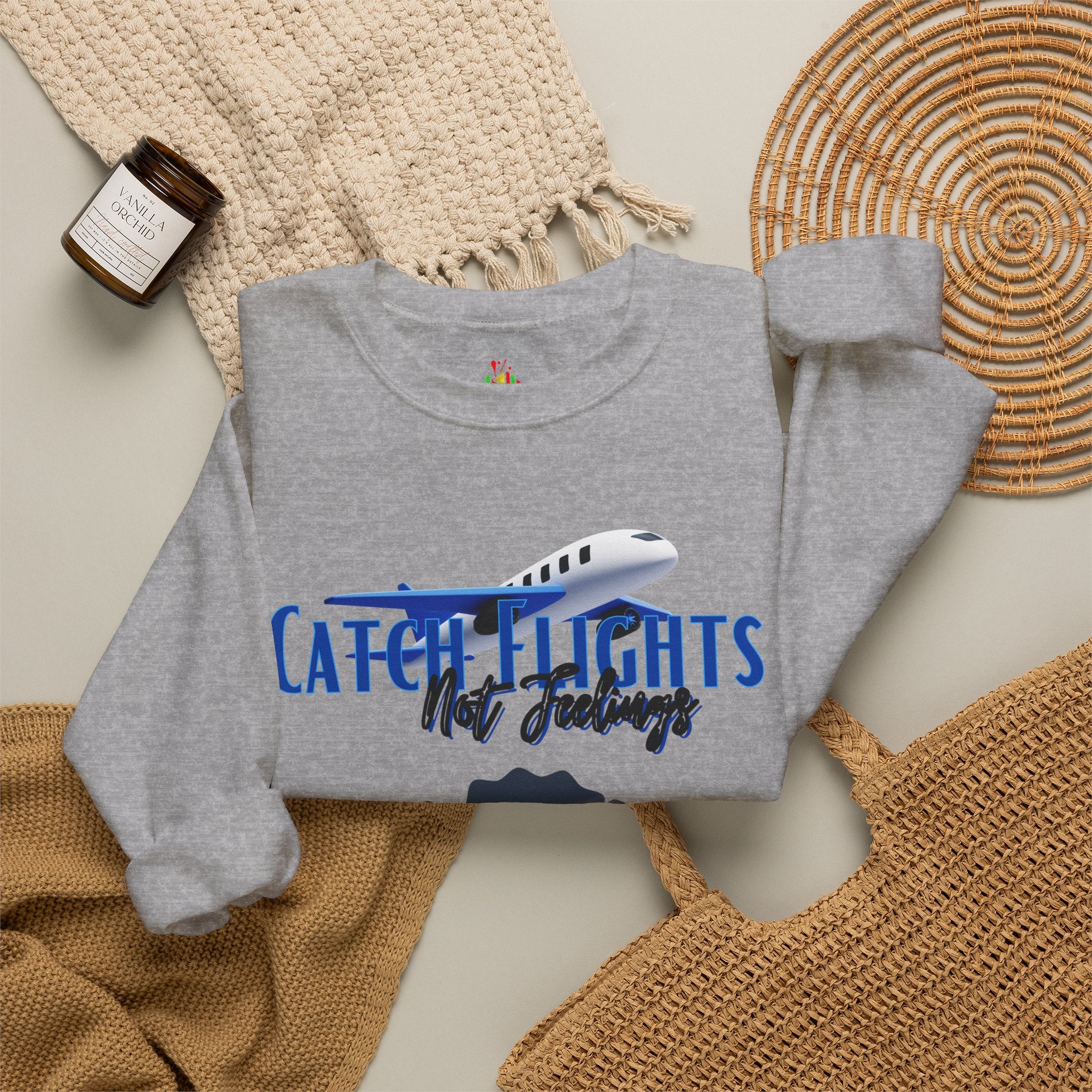 Catch Flights Not Feelings Unisex Heavy Blend™ Crewneck Sweatshirt