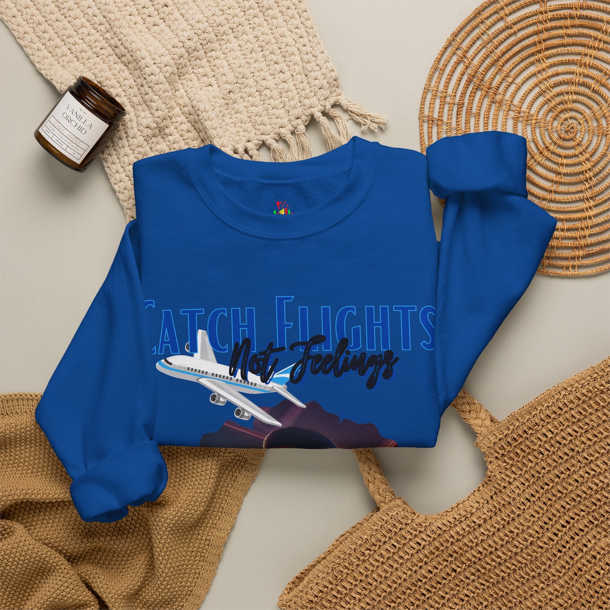 Catch flights not feelings Unisex Heavy Blend™ Crewneck Sweatshirt