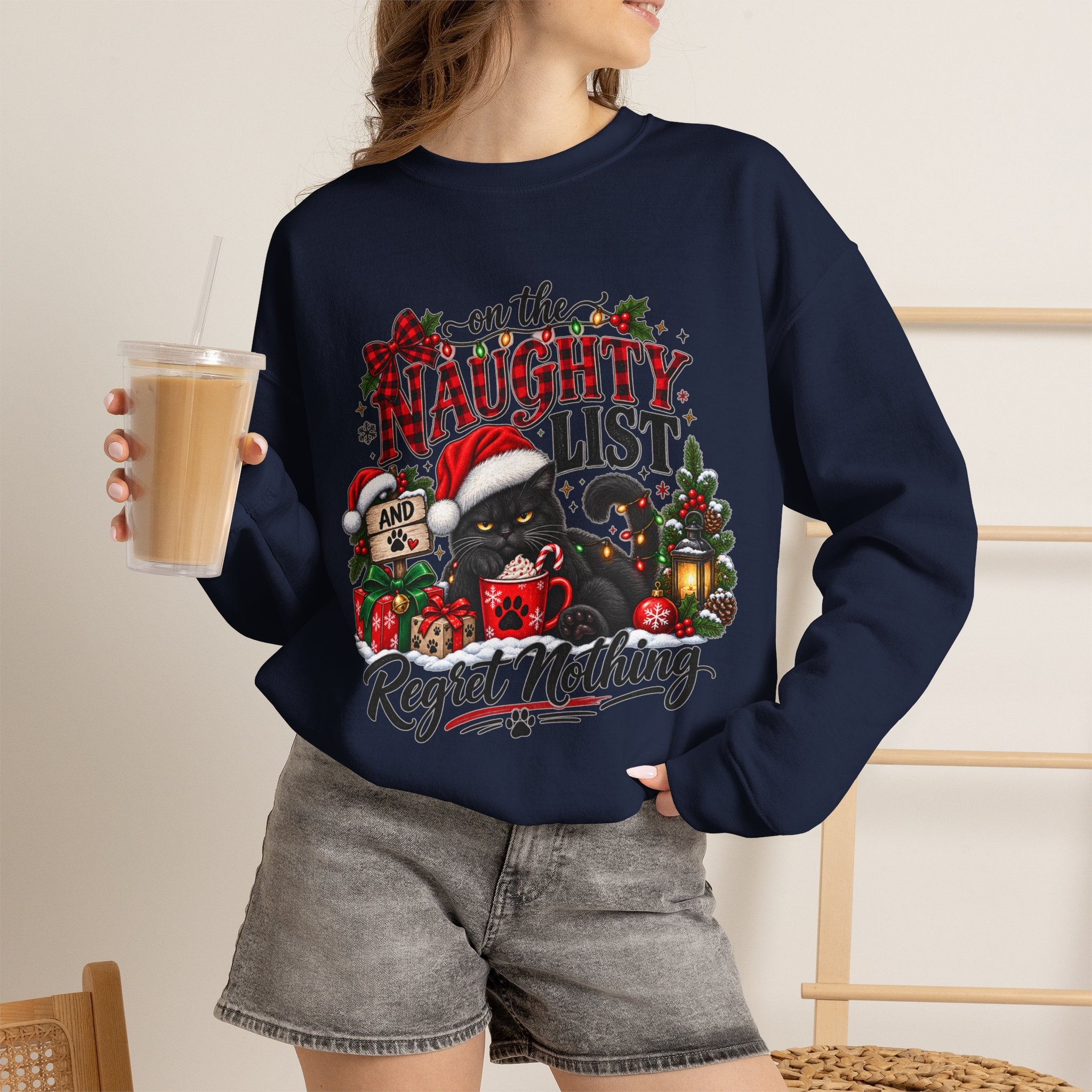 On the Naughty List Christmas Crewneck Sweatshirt