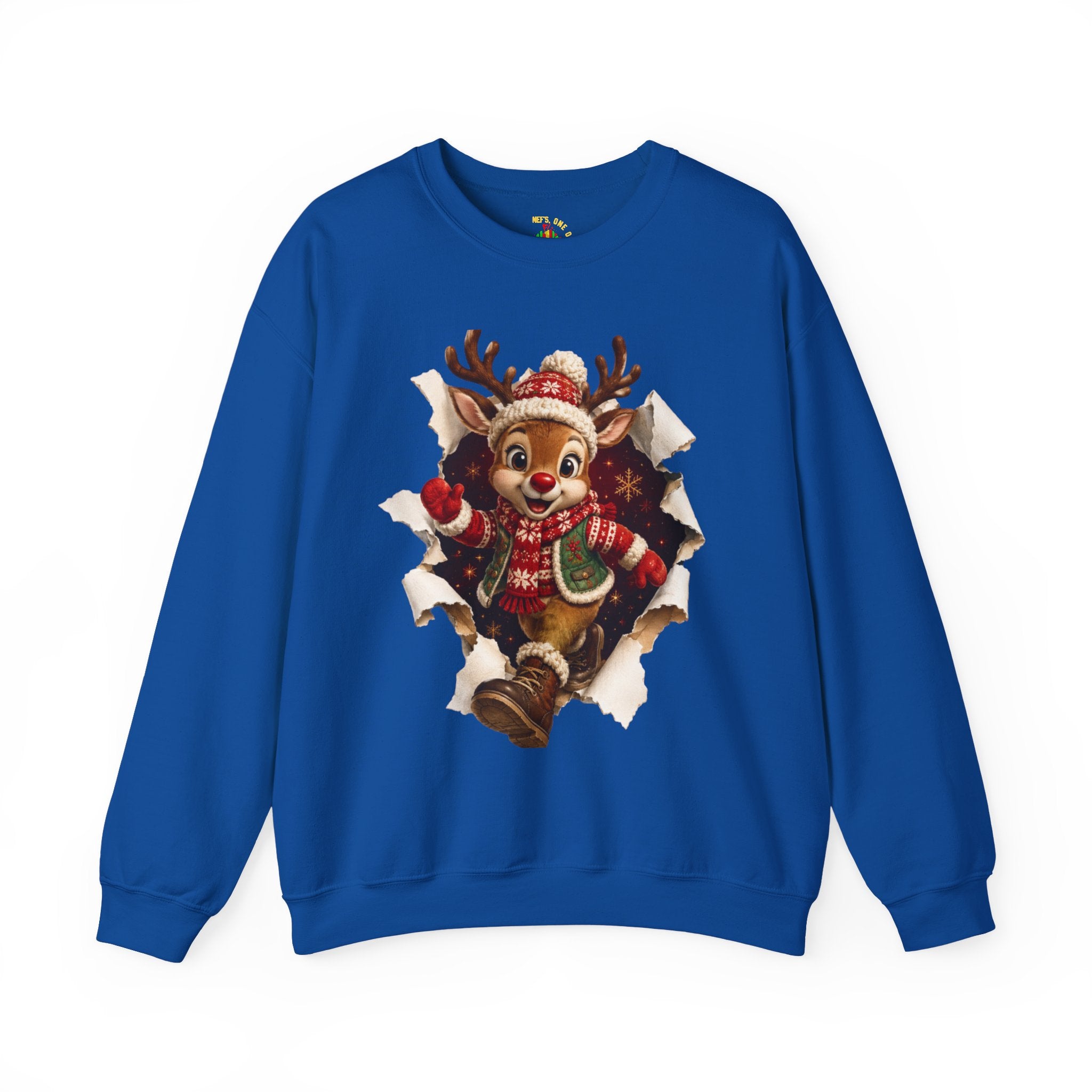 Festive Christmas Reindeer Crewneck Sweatshirt