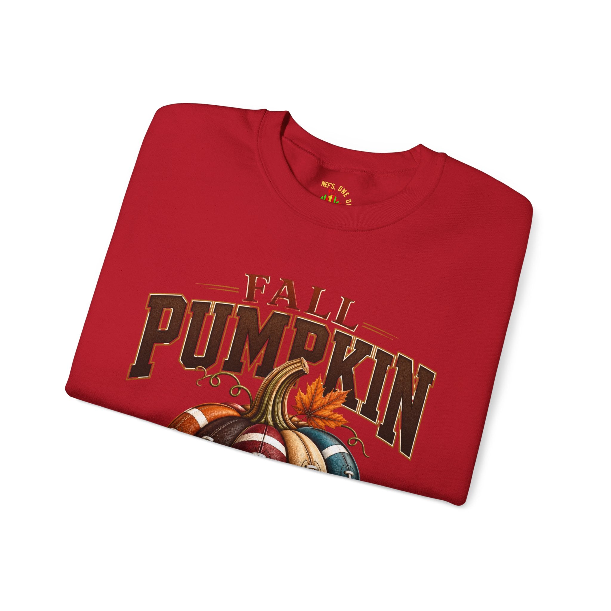 Fall Pumpkin Football Season Crewneck Sweatshirt