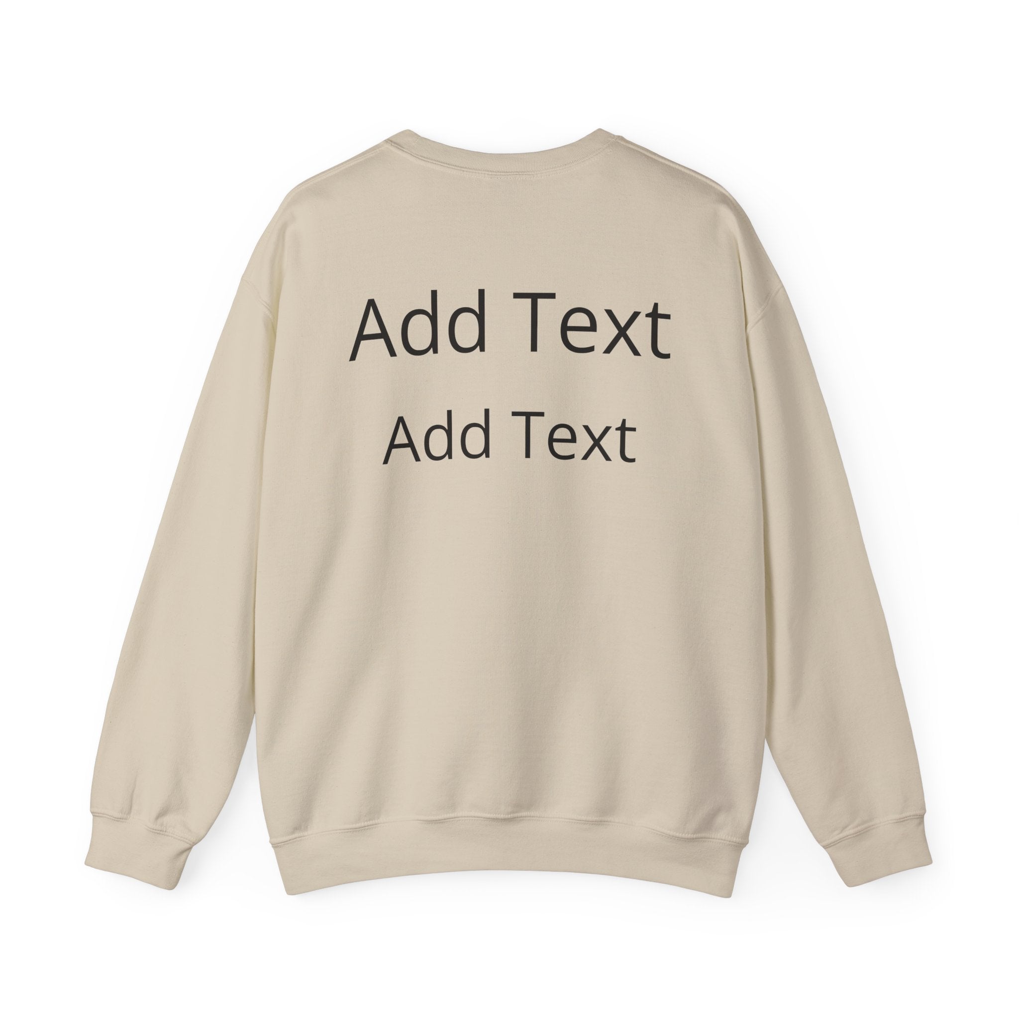 Personalized Photo Crewneck Sweatshirt — Custom Photo Front, 'Add Text' Back