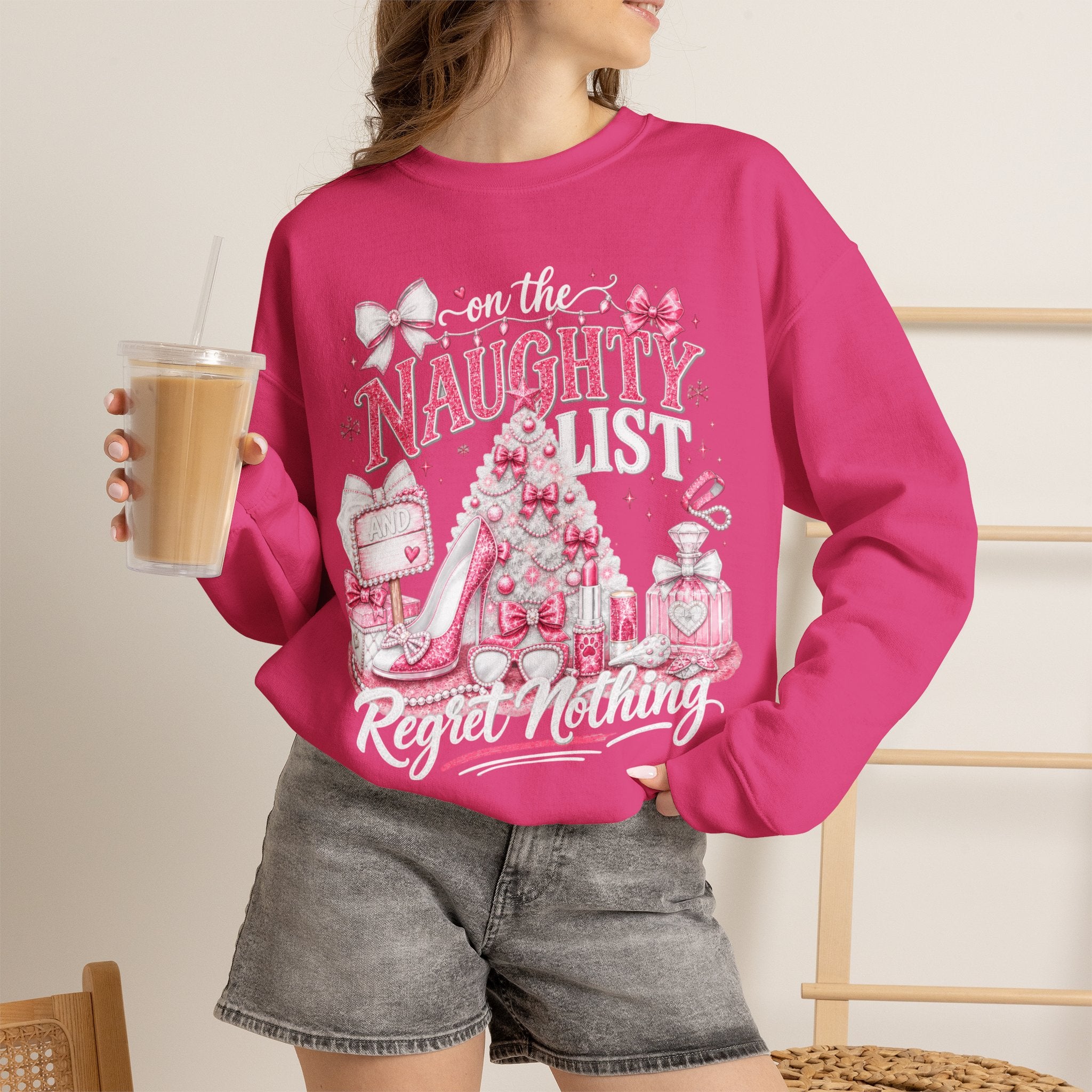 On the Naughty List Christmas Crewneck Sweatshirt