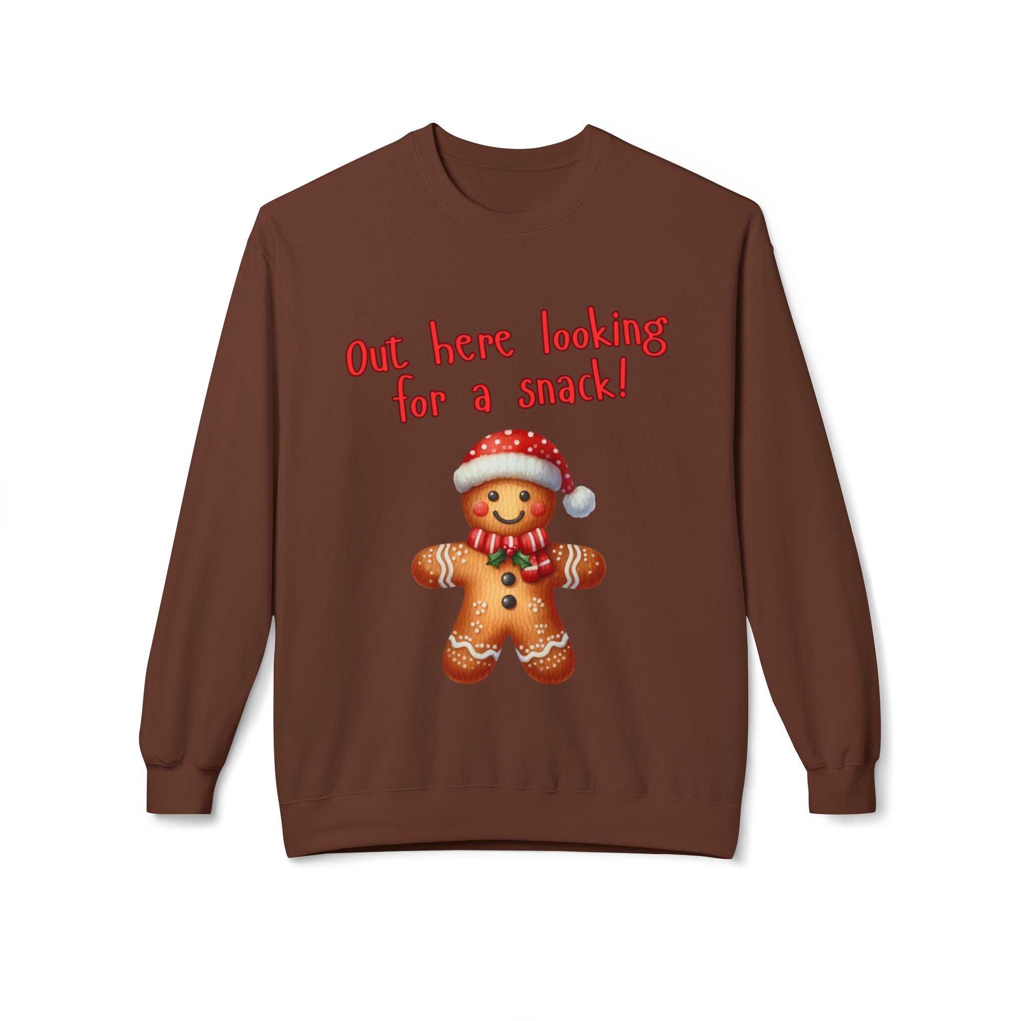 Gingerbread 'Out Here Looking for a Snack' Crewneck SweatshirtSweatshirtGingerbread 'Out Here Looking for a Snack' Crewneck Sweatshirt