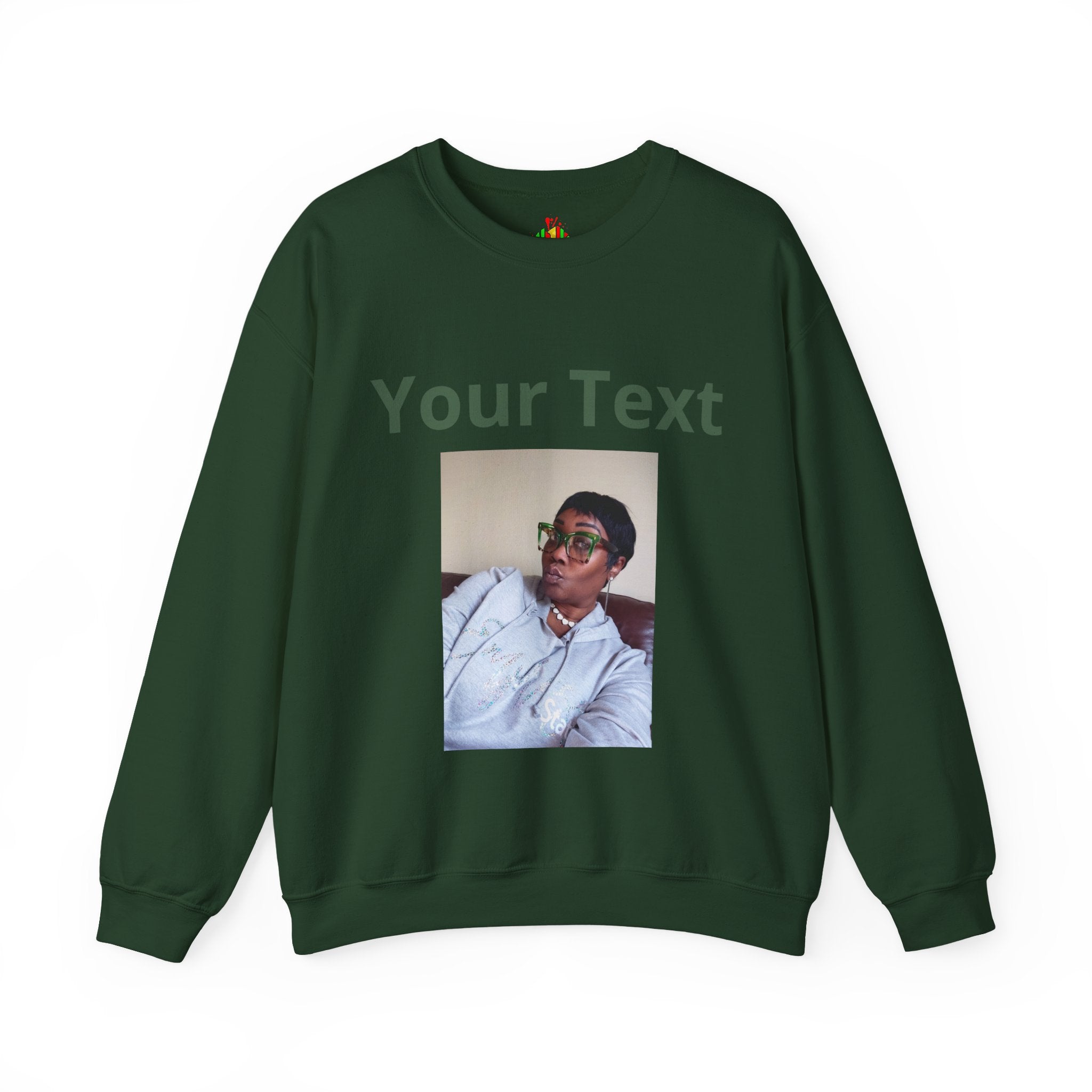 Customizable Front Photo/Text Crewneck Sweatshirt - Unisex Customizable Sweatshirt