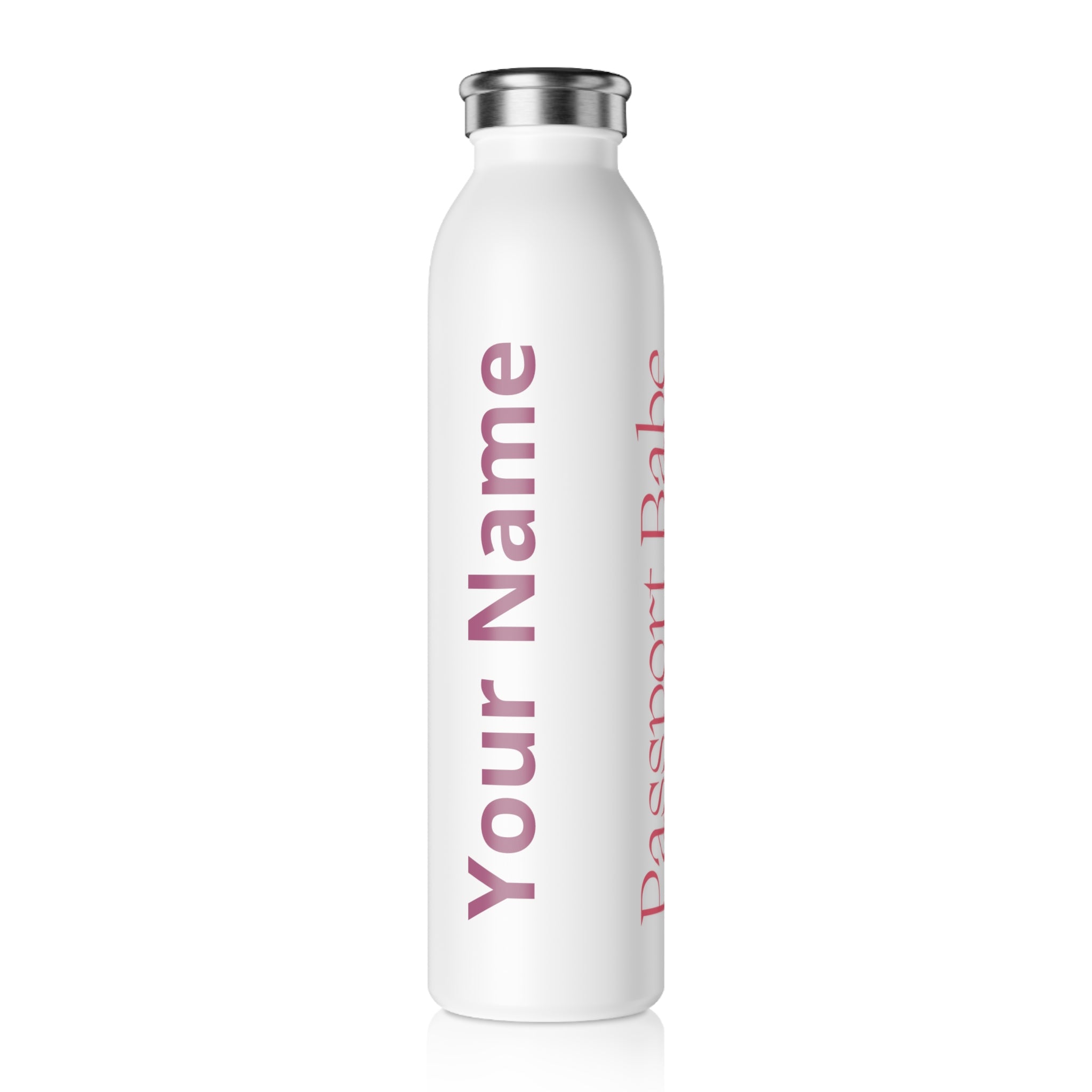 Passport Babe Customzable Glitter Skinny Tumbler with Straw, 20oz.