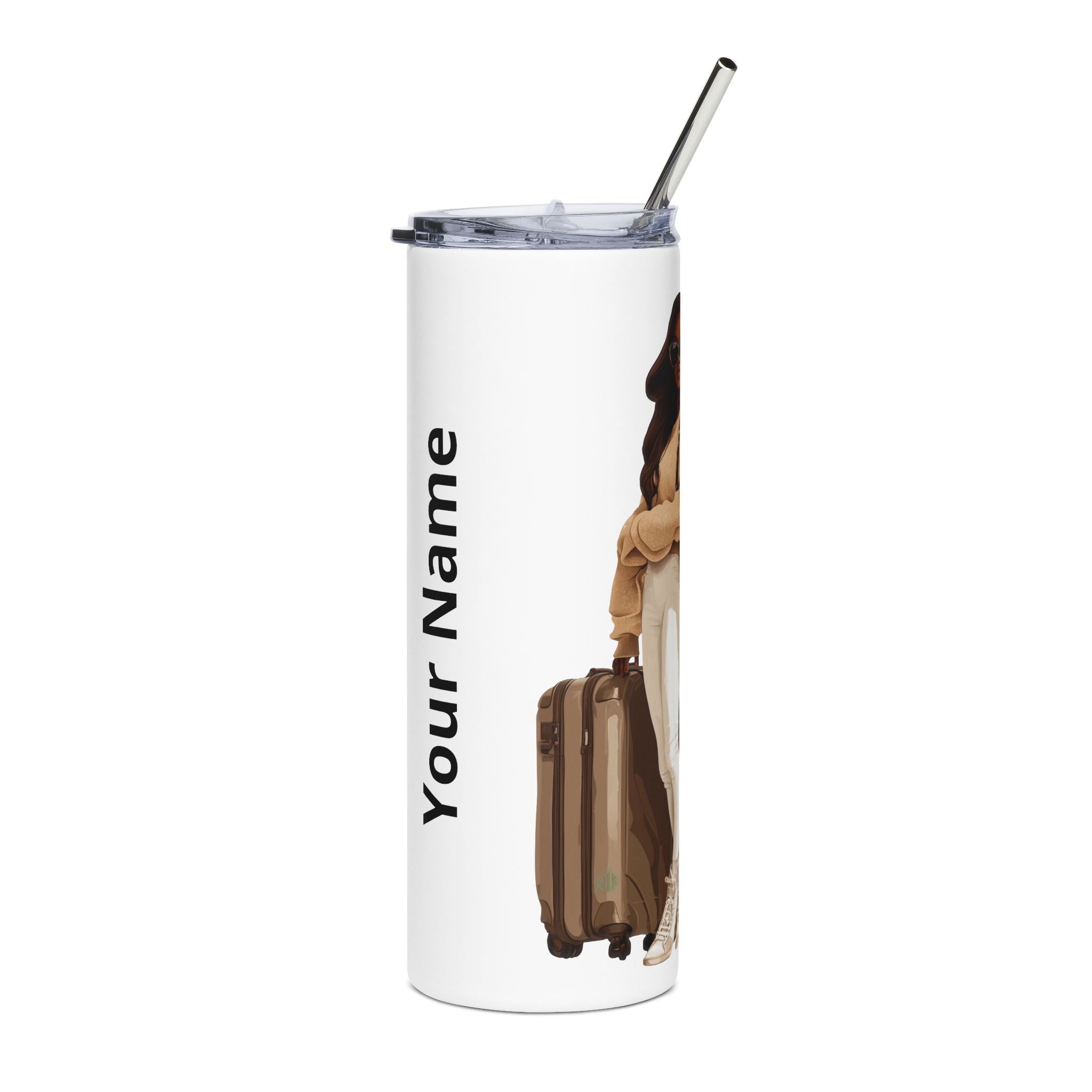 Vacation She Ready Customizable Skinny Tumbler with Straw, 20oz