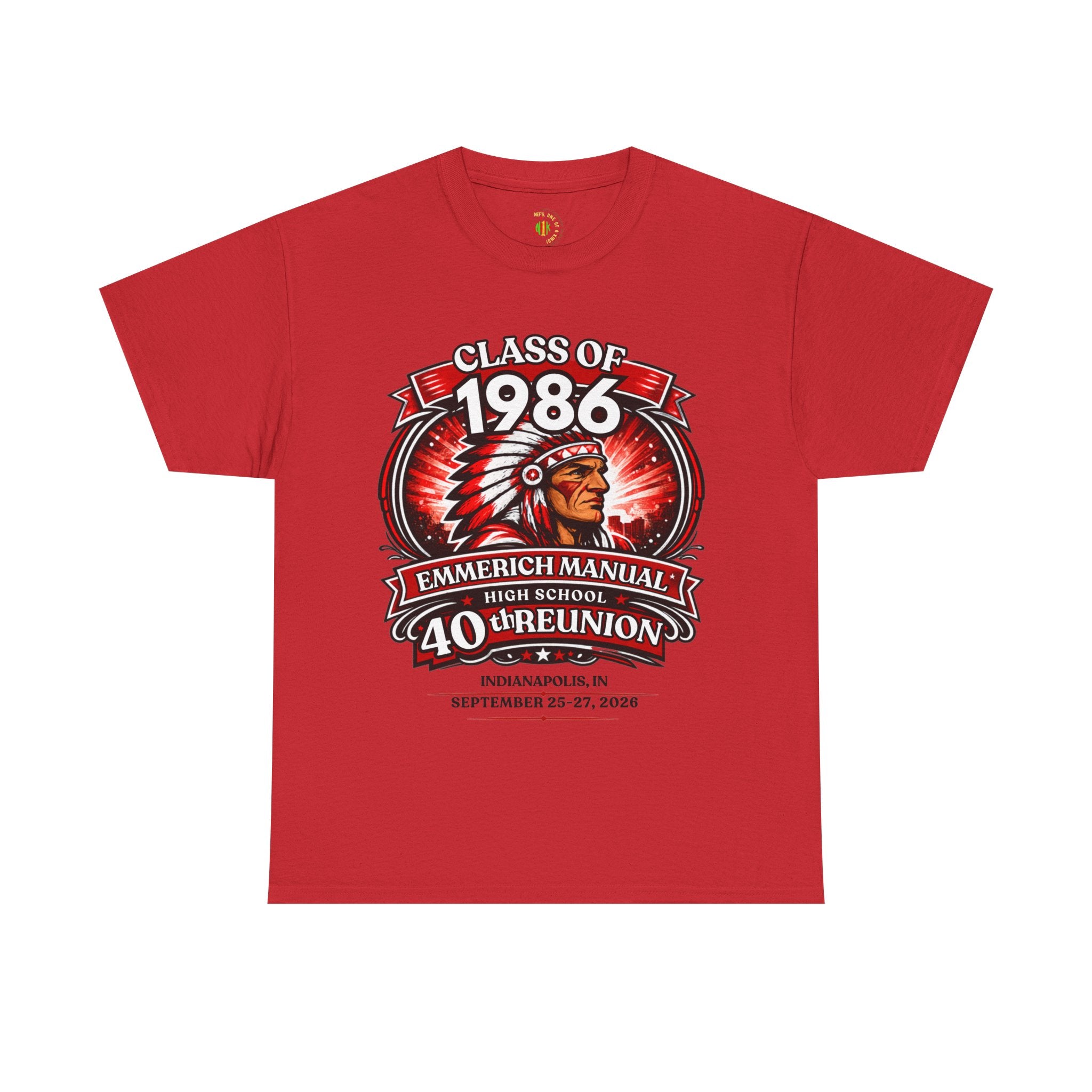 Upn to 5X Class of 1986 40th Reunion T-Shirt — Emmerich Manual High School Alumni Tee - Another Customized Smile