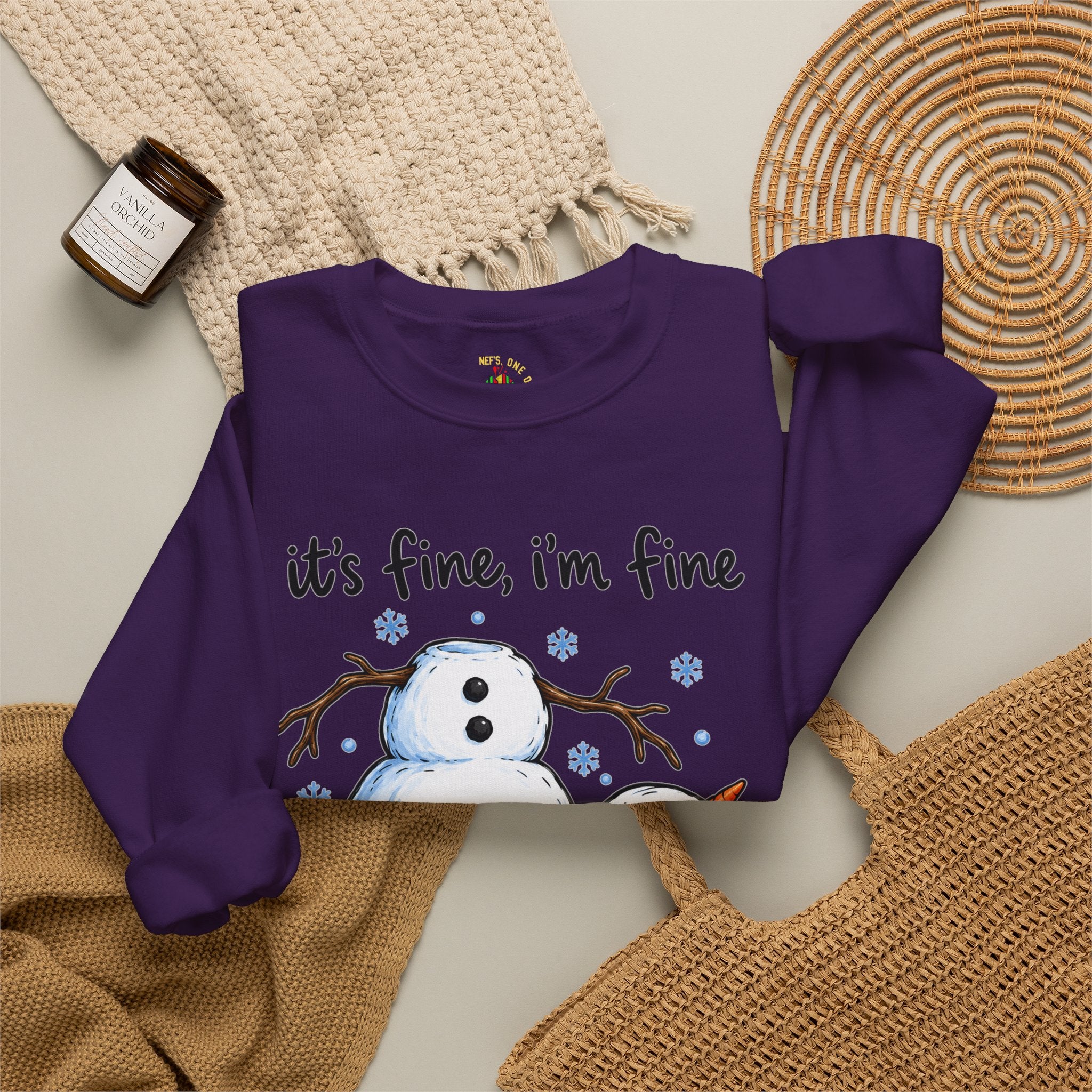 It’s Fine, I’m Fine, Everything Is Fine Snowman Christmas Sweatshirt