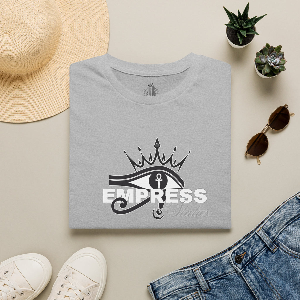 Eye of Horus Crown Empress T-Shirt — Egyptian Protective Symbol Tee