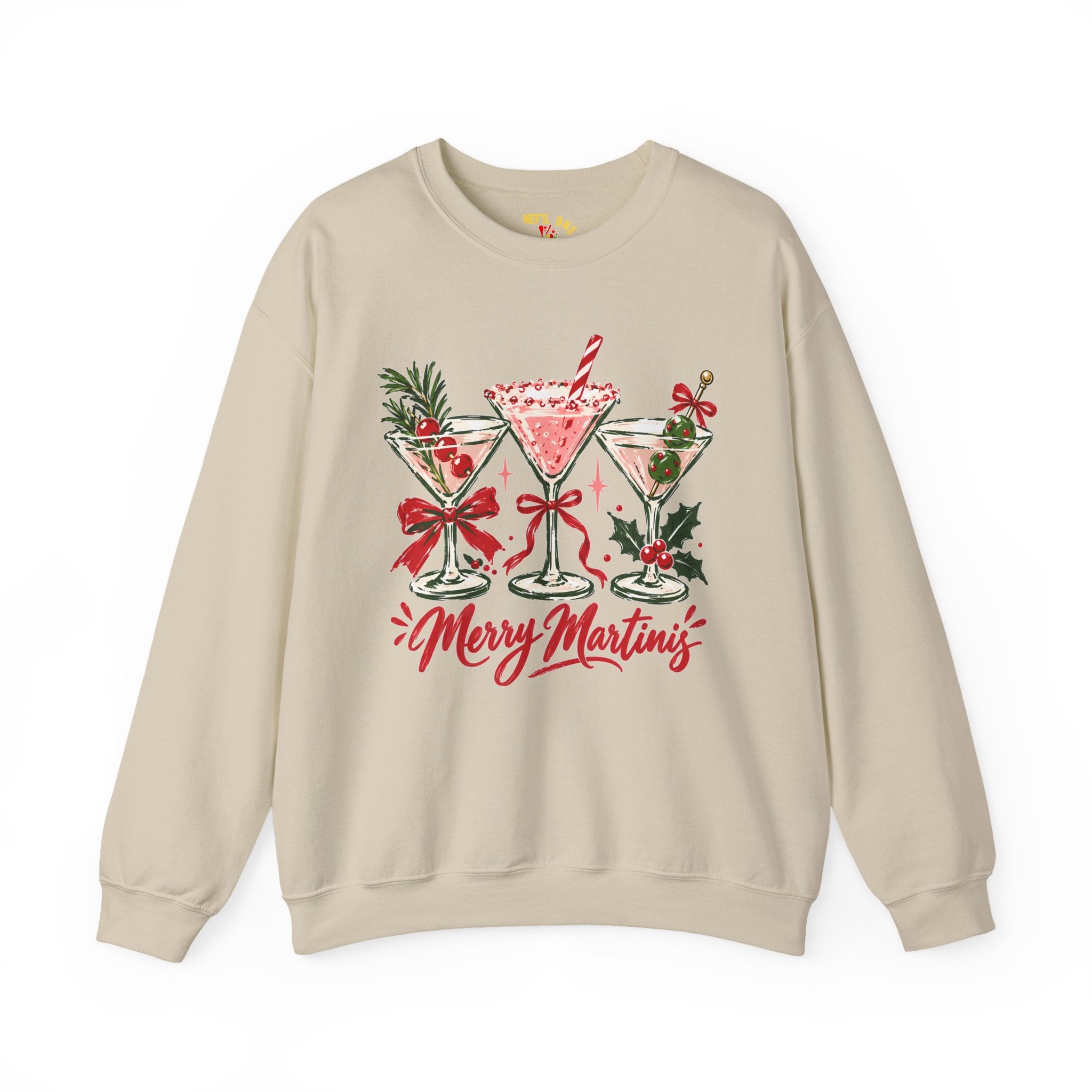 Merry Martinis Christmas Cocktail Crewneck Sweatshirt