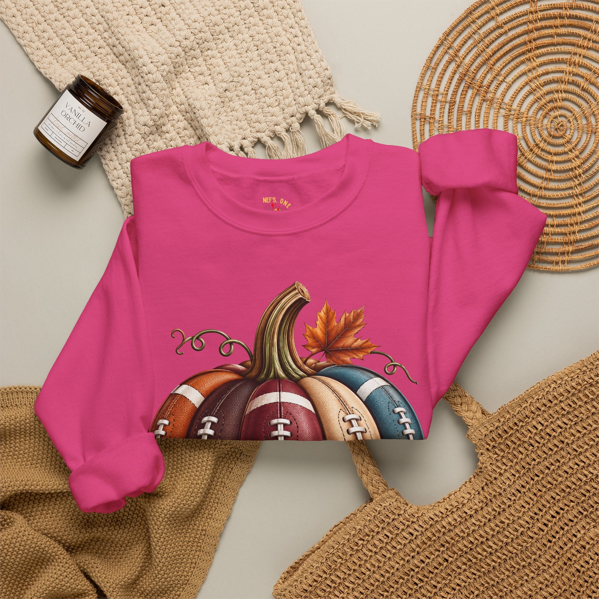 Fall Football Pumpkin Crewneck Sweatshirt