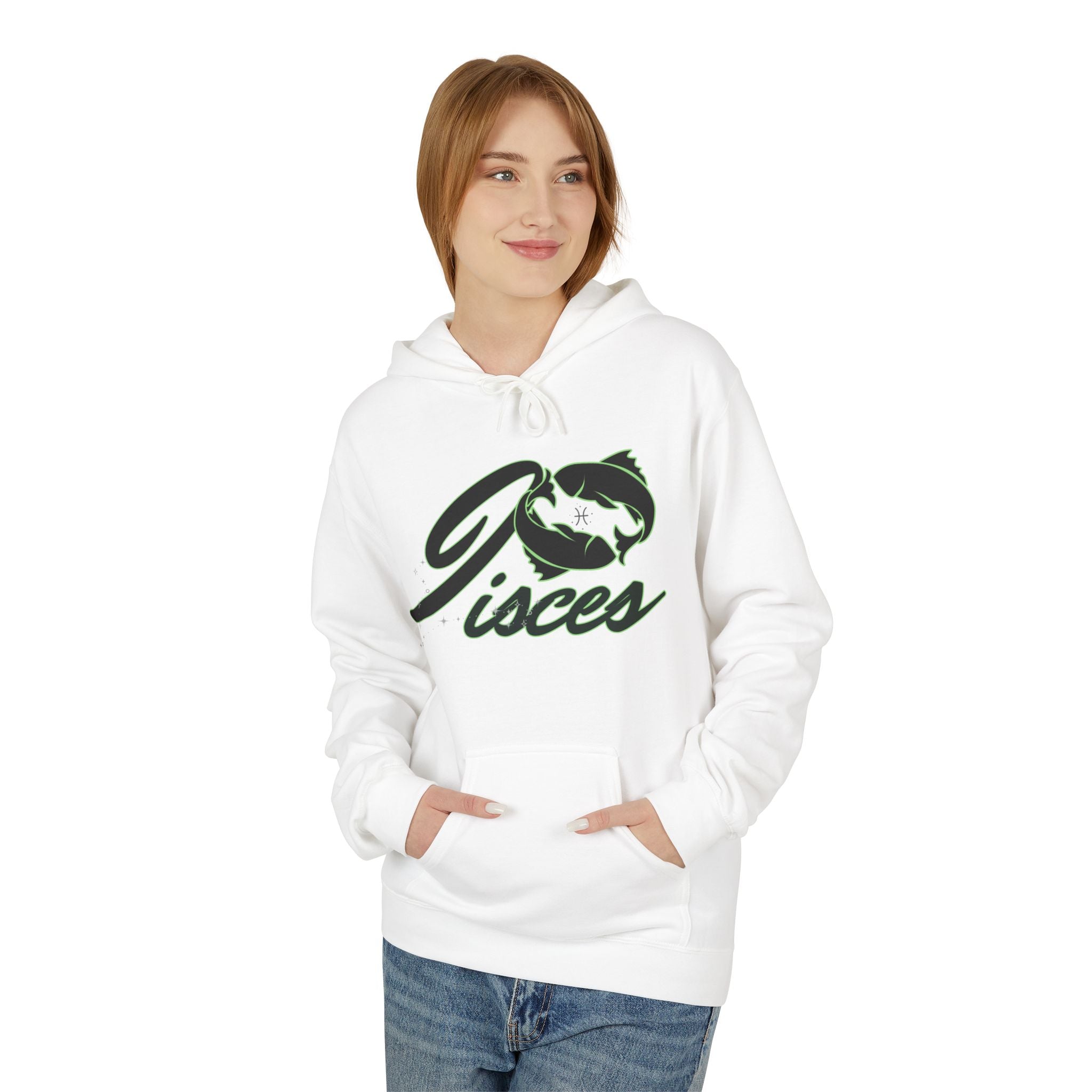 Pisces Zodiac Hoodie — Astrological Sign Hoodie with Fish Script Design