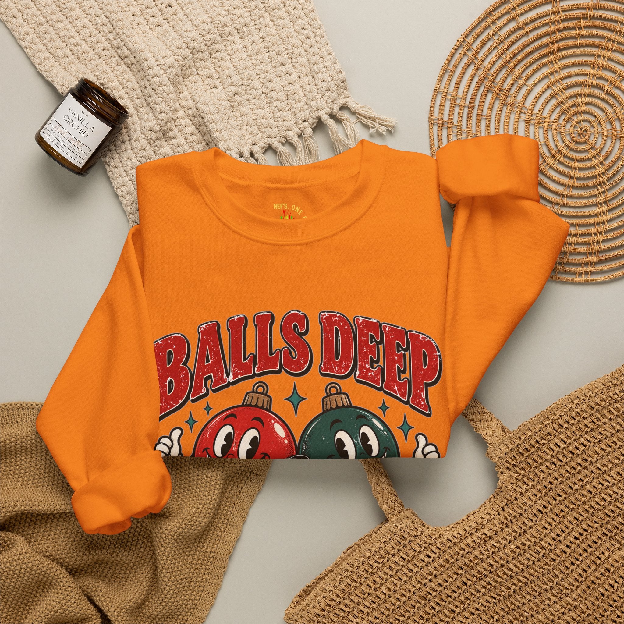 Balls Deep in Christmas Spirit Crewneck Sweatshirt