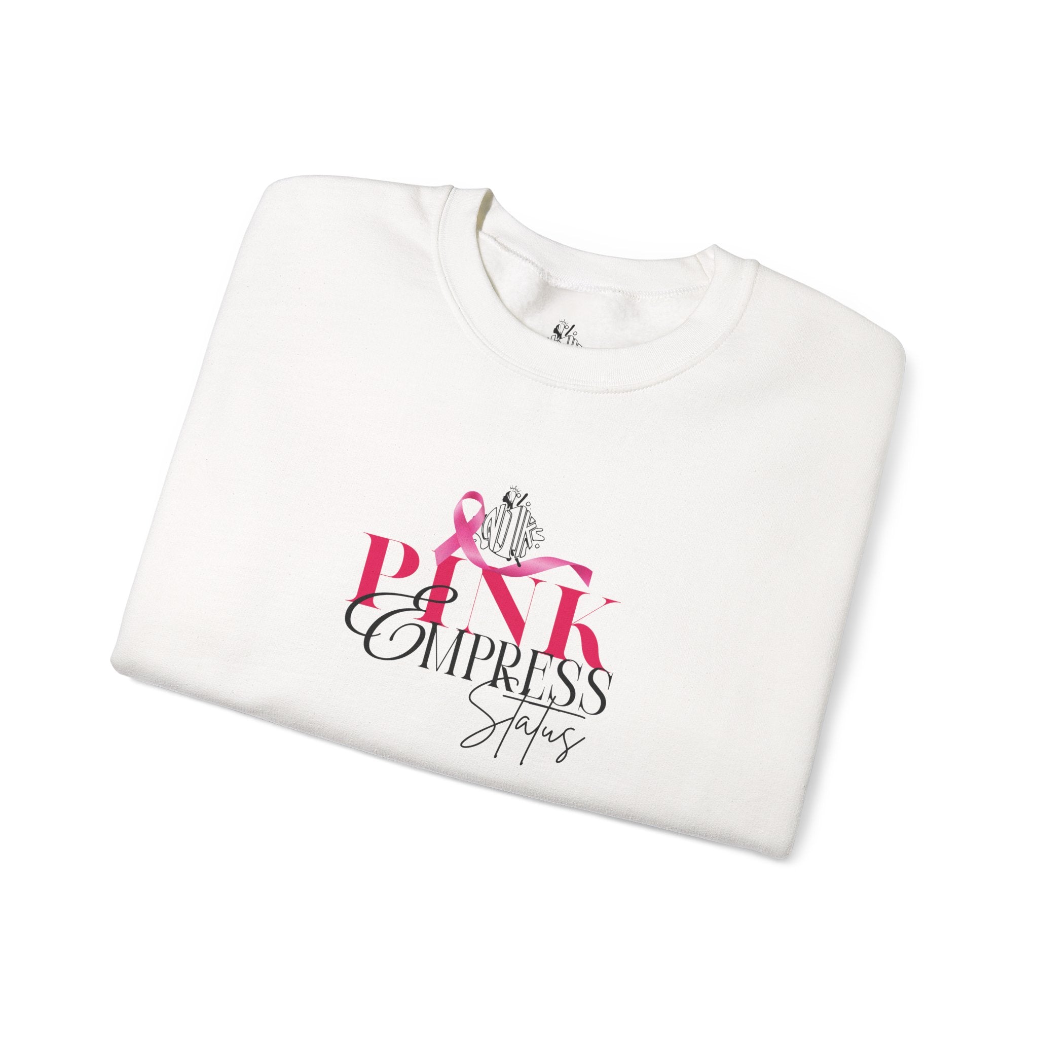N1K Pink Empress Status Cancer Awareness Crewneck Sweatshirt - Pink Ribbon "PINK" Design