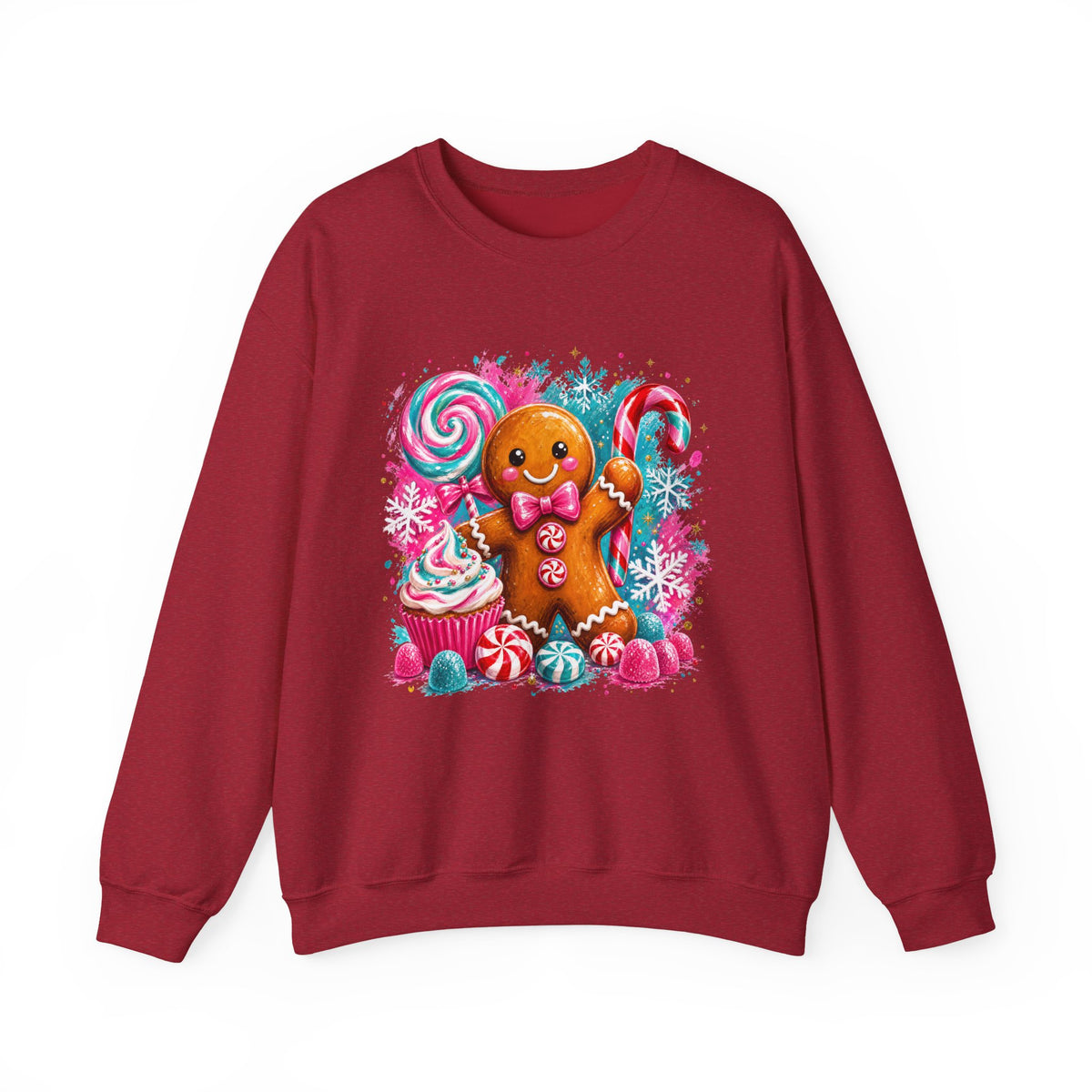 Christmas Gingerbread & Reindeer Crewneck Sweatshirt