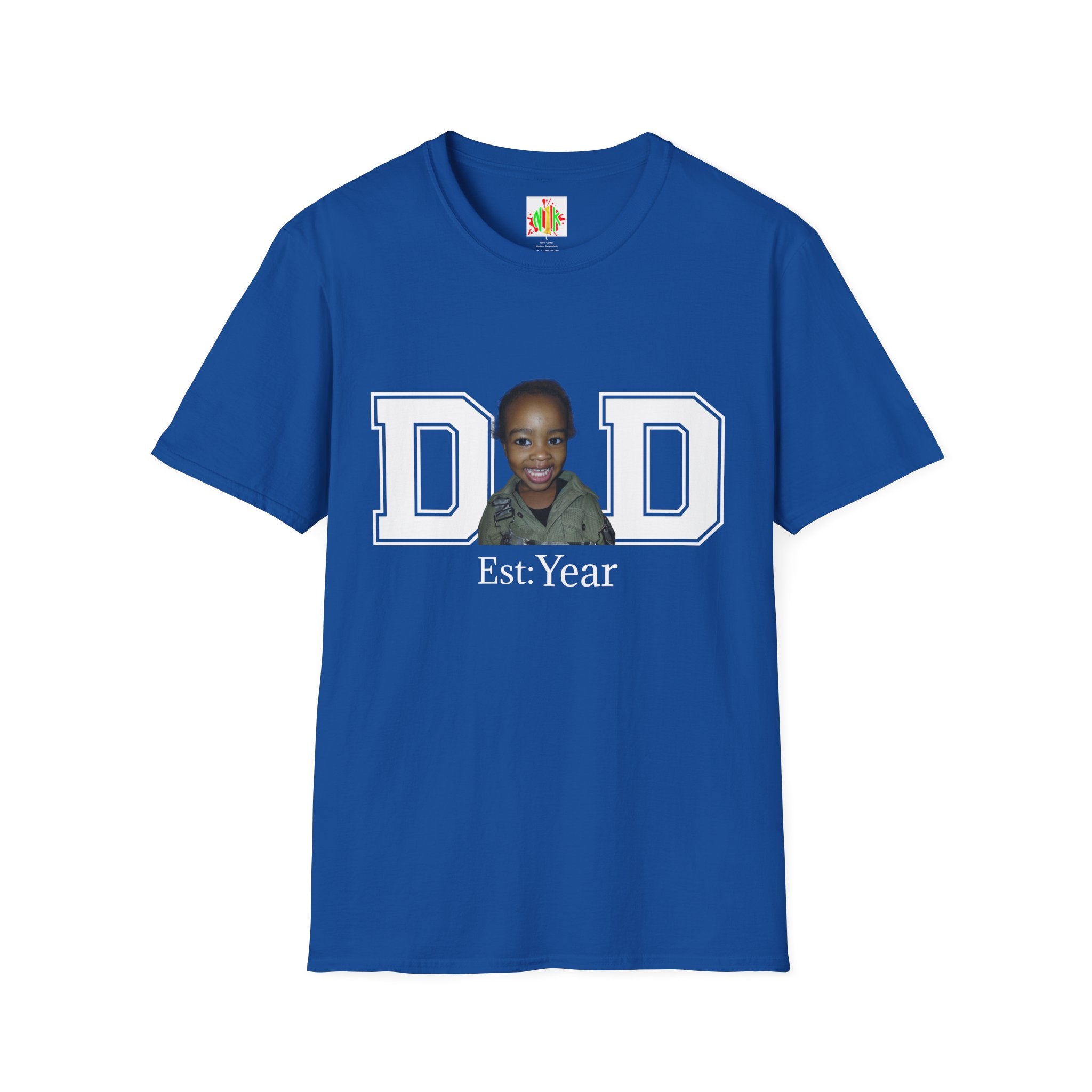 Celebrate dad with a custum t-shirt just add photo & birth year