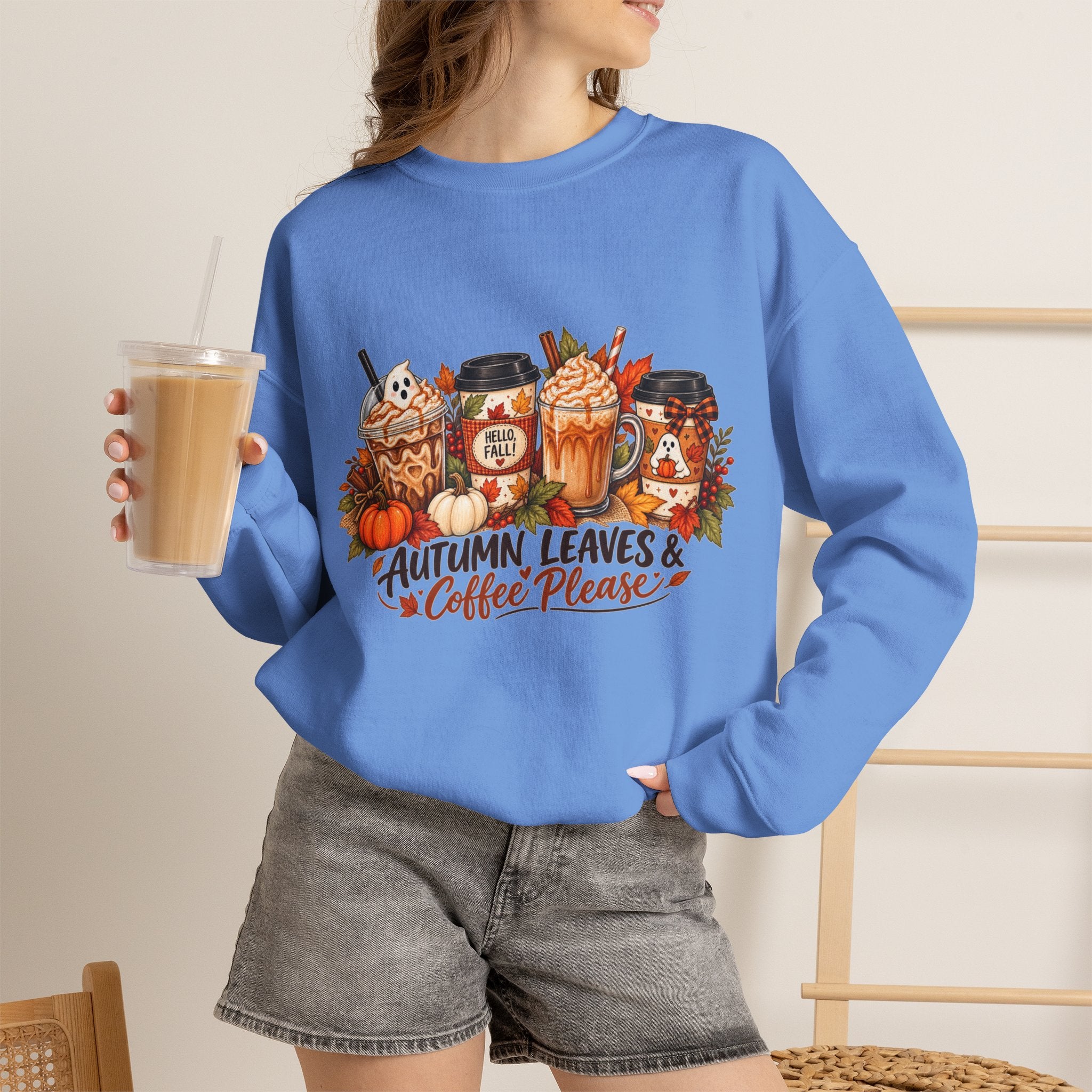 Autumn Leaves & Coffee Please Sweatshirt