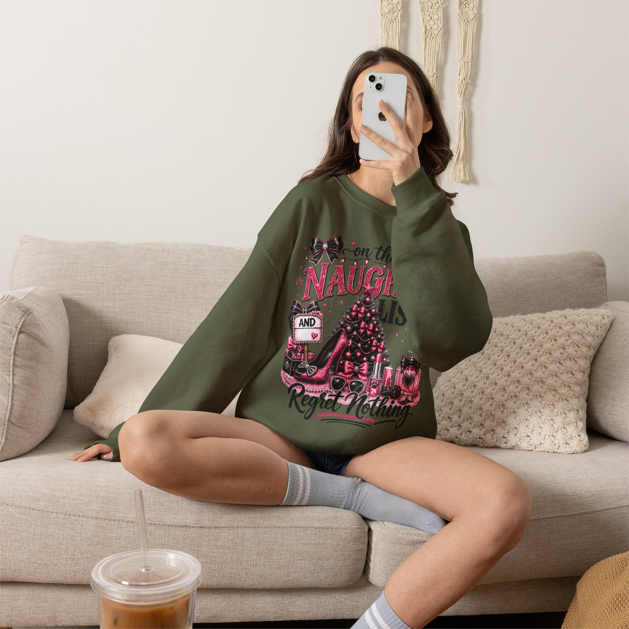 On the Naughty List Christmas Crewneck Sweatshirt