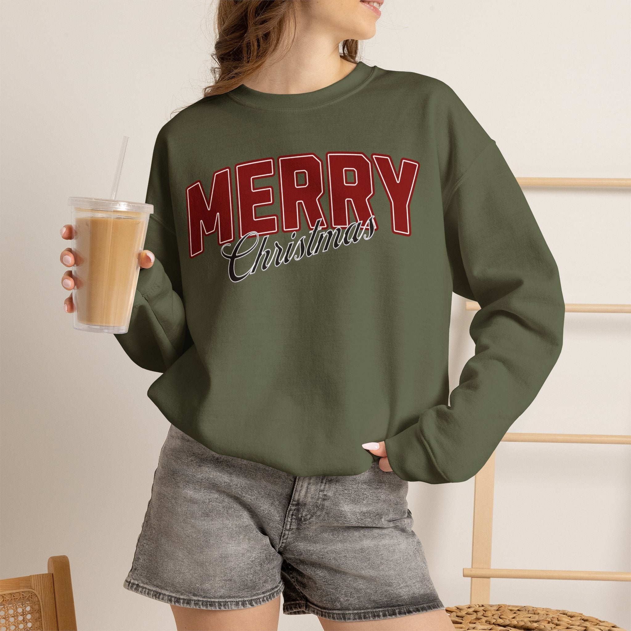 Merry Christmas Personalized Family Name Sweatshirt