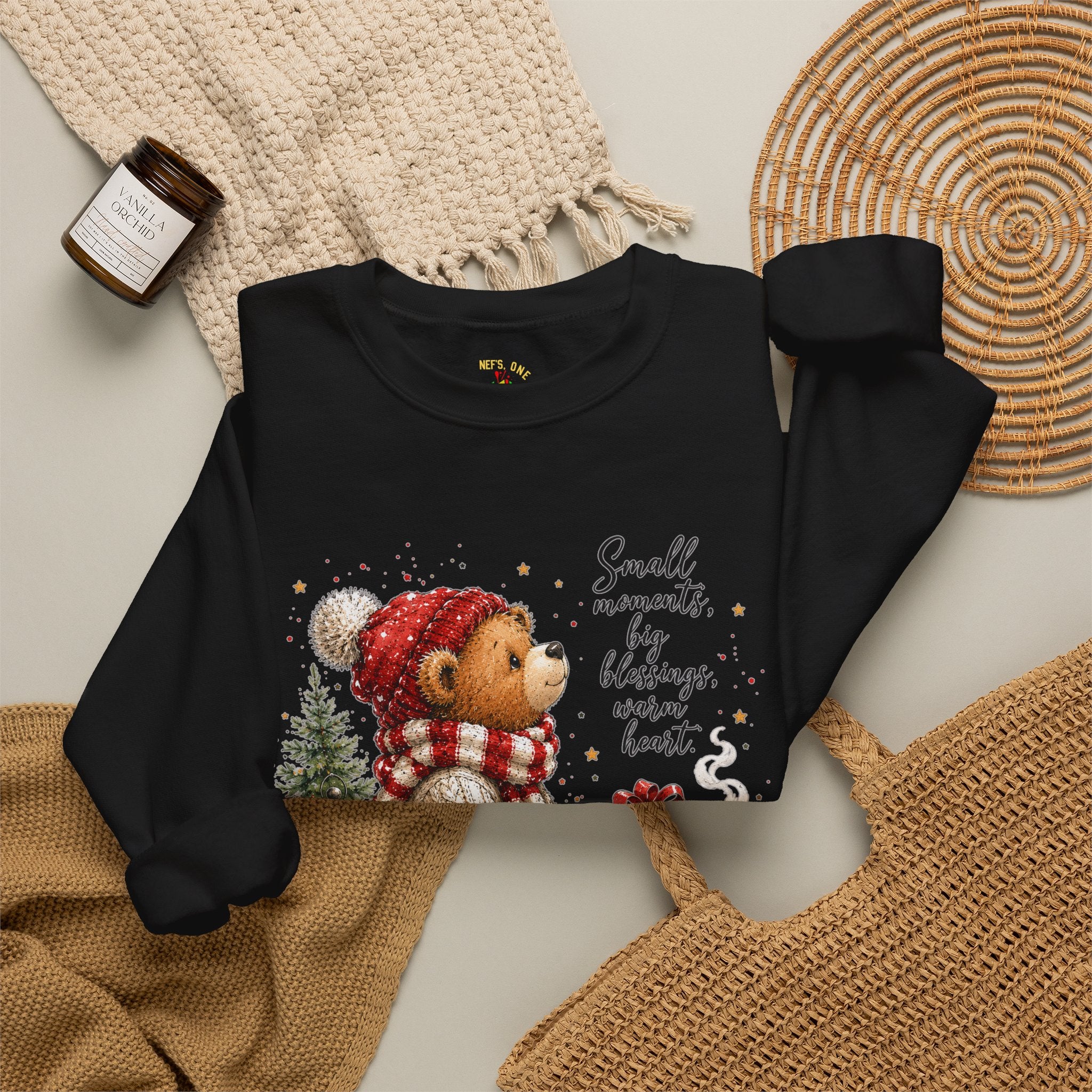 Christmas Bear Crewneck Sweatshirt – Cozy Holiday Teddy Bear Design