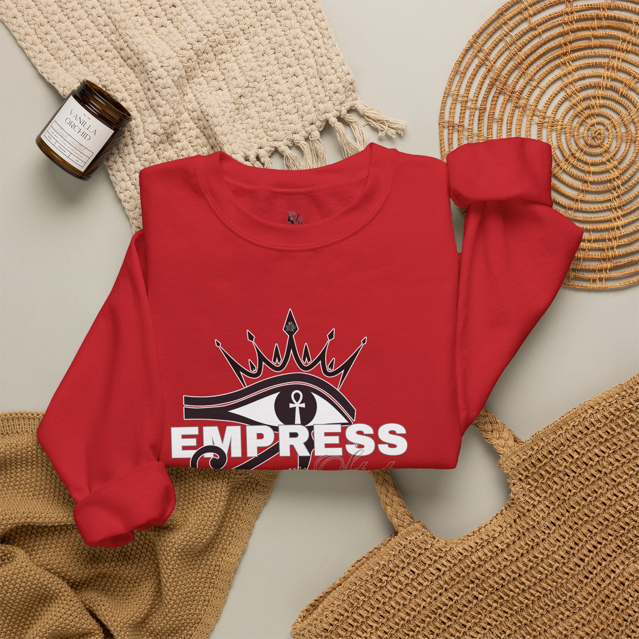 Eye of Horus Crown Empress Sweatshirt — Egyptian Protective Symbol Tee