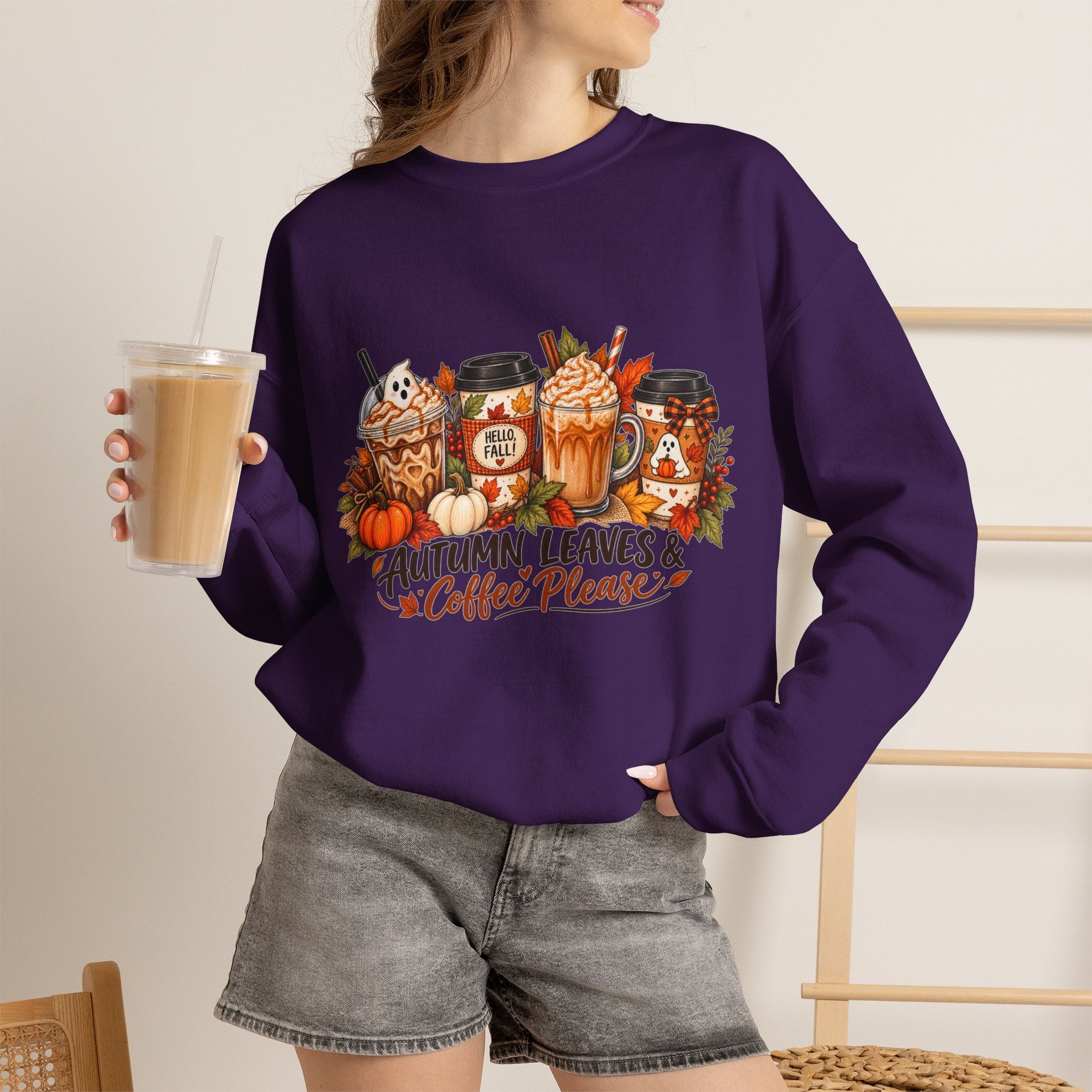 Autumn Leaves & Coffee Please Sweatshirt