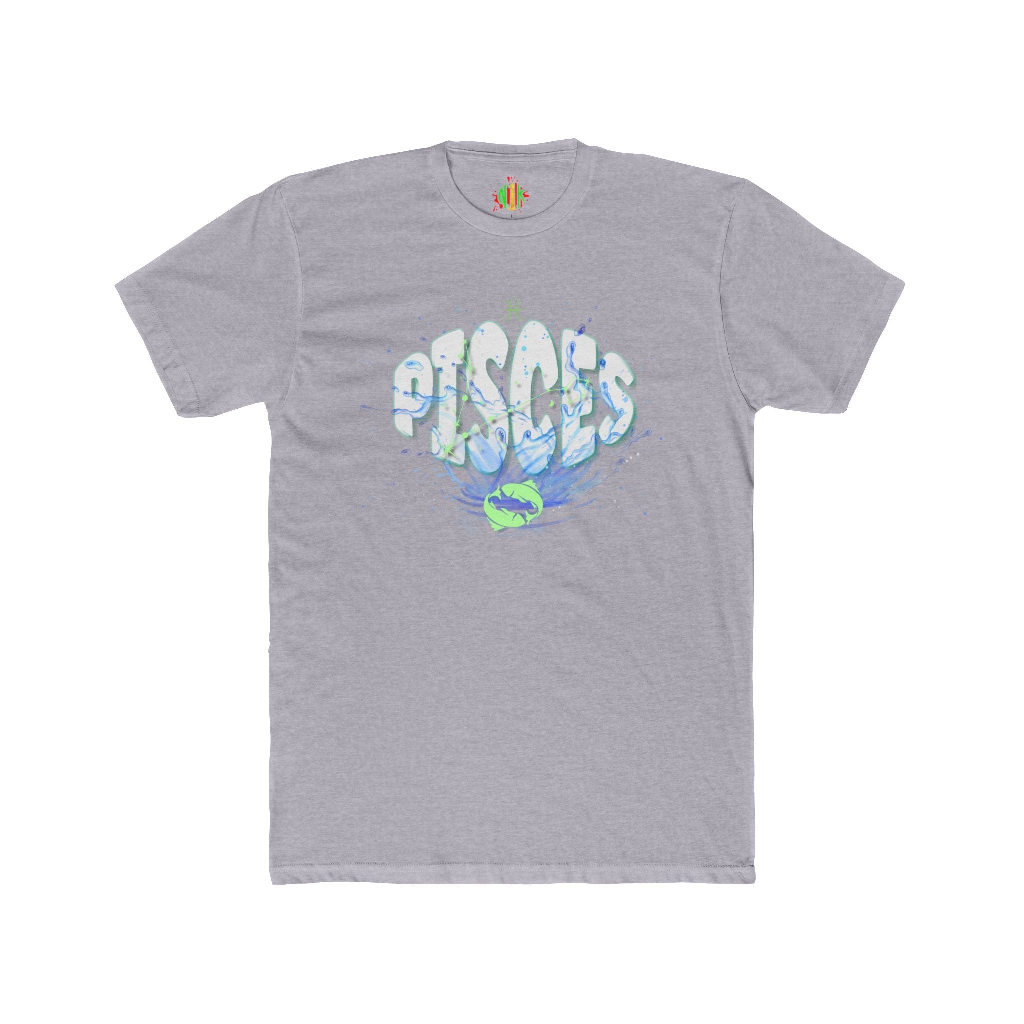 Pisces Water Zodiac unisex tee with watercolor-style Pisces sign graphic on soft cotton shirt