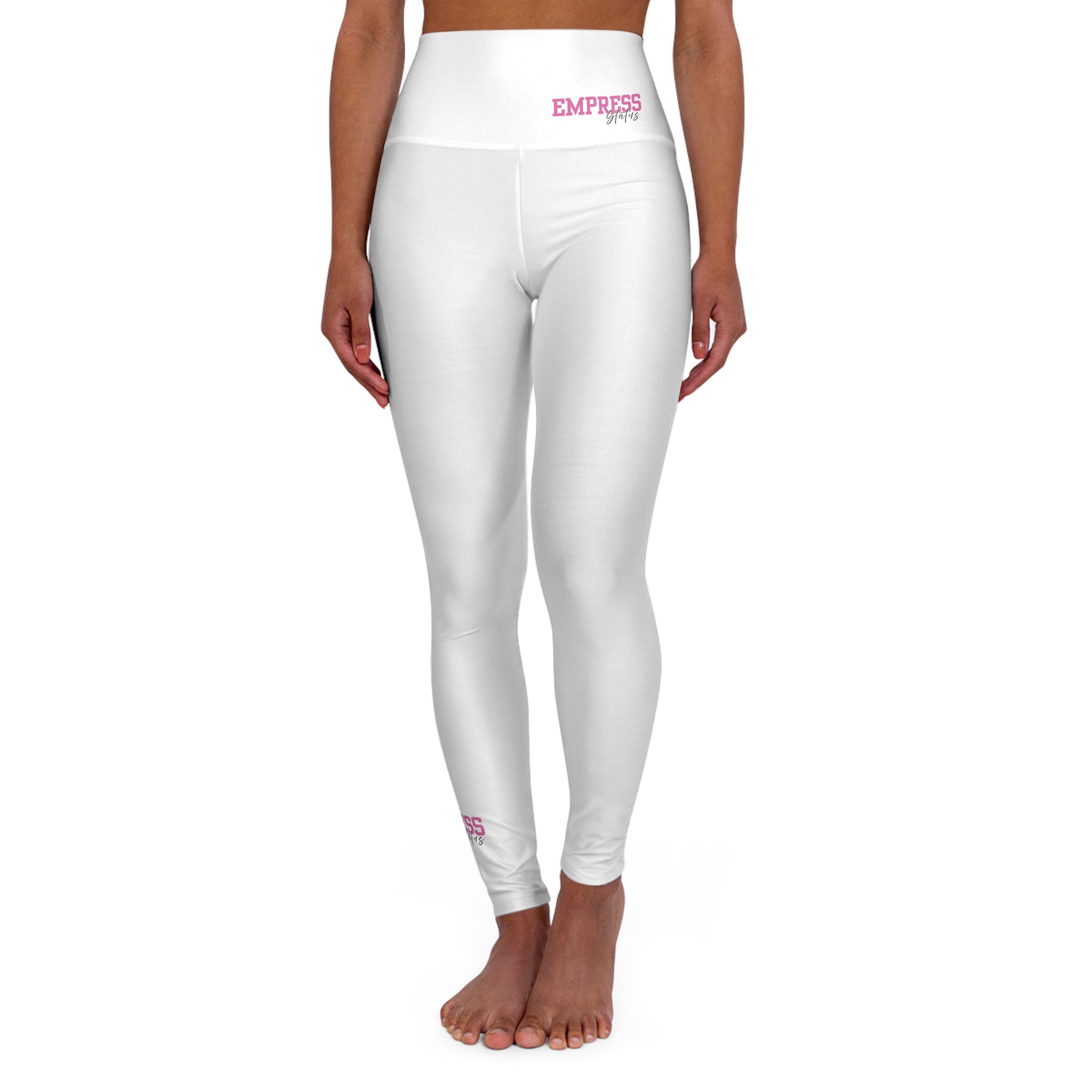 Empress Power High-Waisted Yoga Leggings — White Athletic ActivewearAll Over PrintsEmpress Power High-Waisted Yoga Leggings