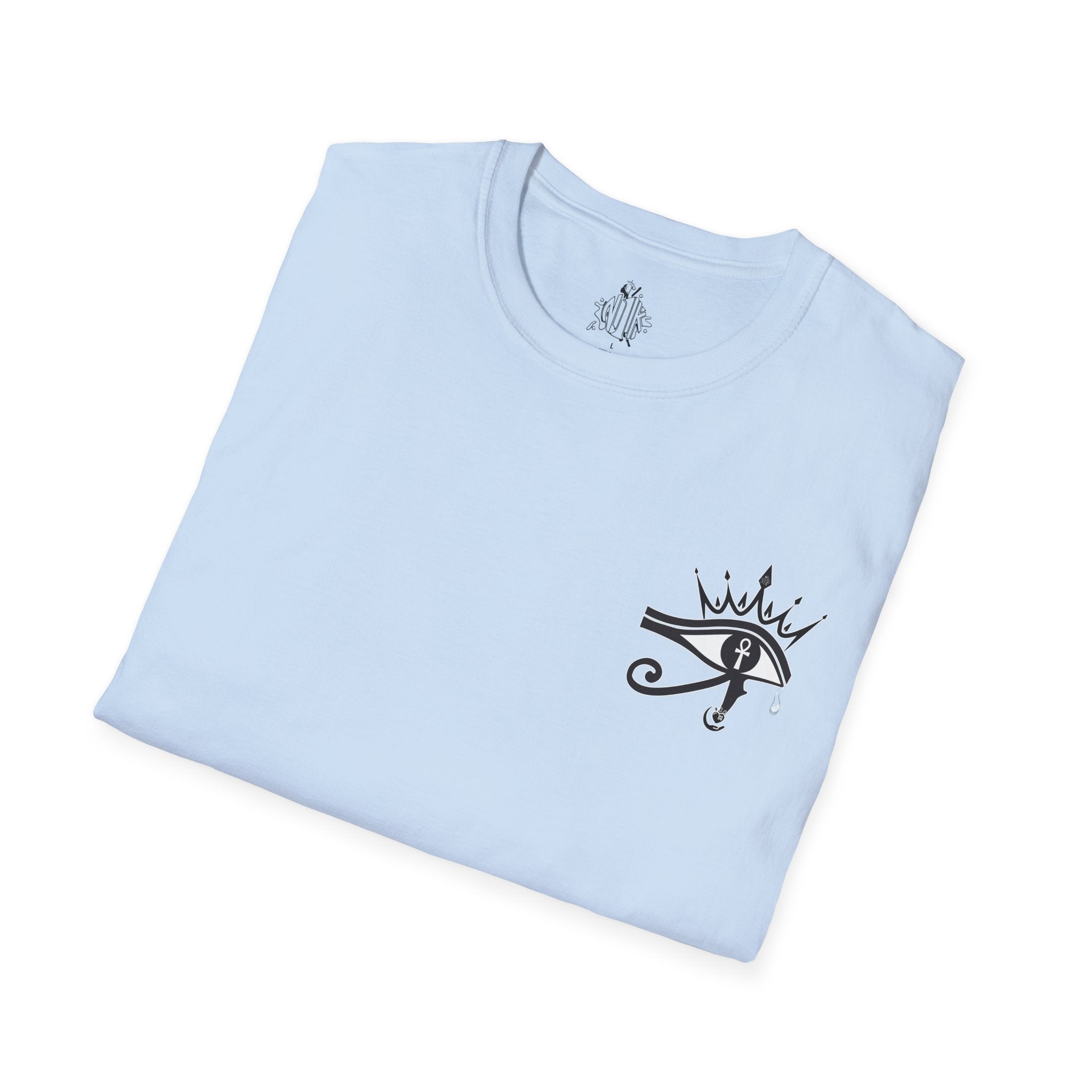 Eye of Horus Chest Logo Empress Tee — Minimal Egyptian Symbol T-Shirt