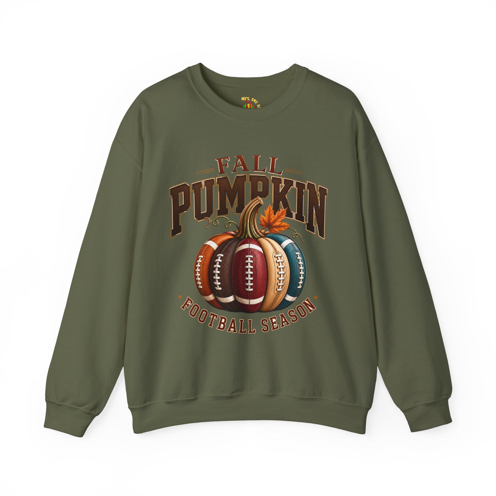 Fall Pumpkin Football Season Crewneck Sweatshirt
