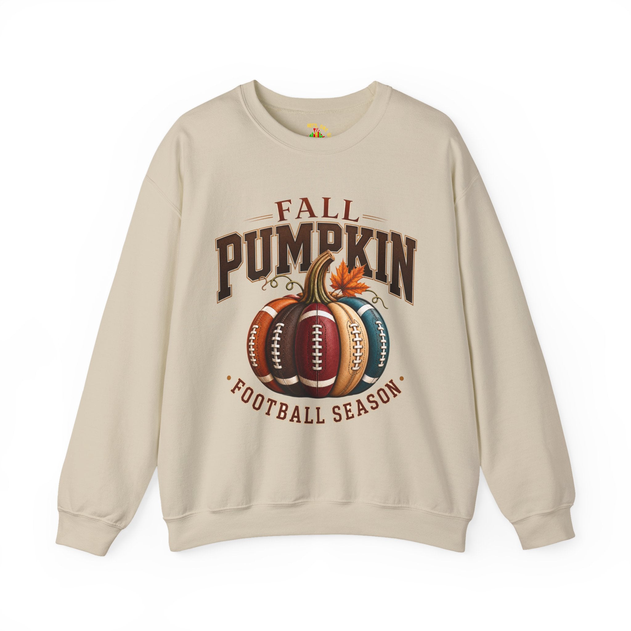 Fall Pumpkin Football Season Crewneck Sweatshirt