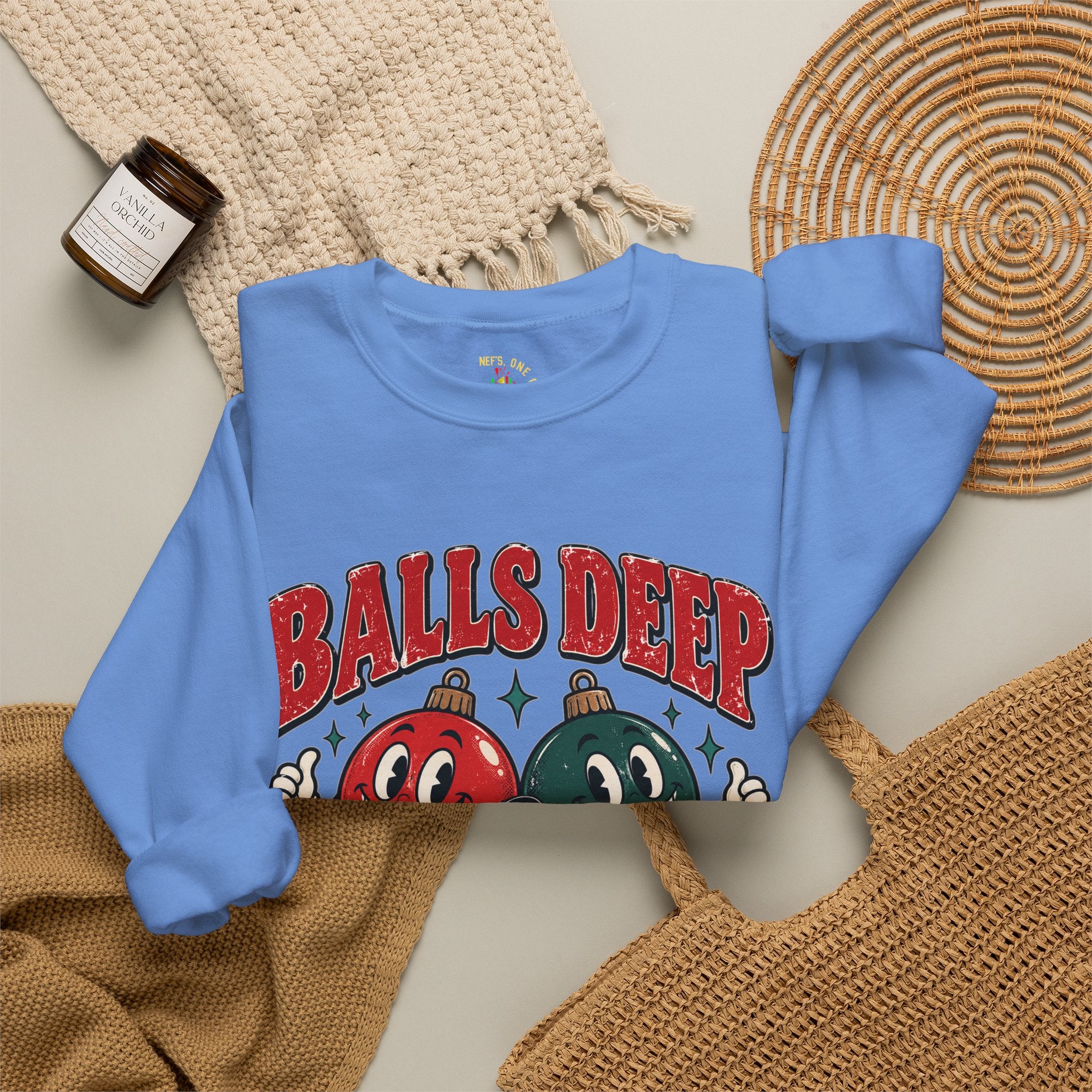 Balls Deep in Christmas Spirit Crewneck Sweatshirt