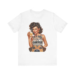 Coffee drinking Dog Mom Unisex Jersey Short Sleeve Tee
