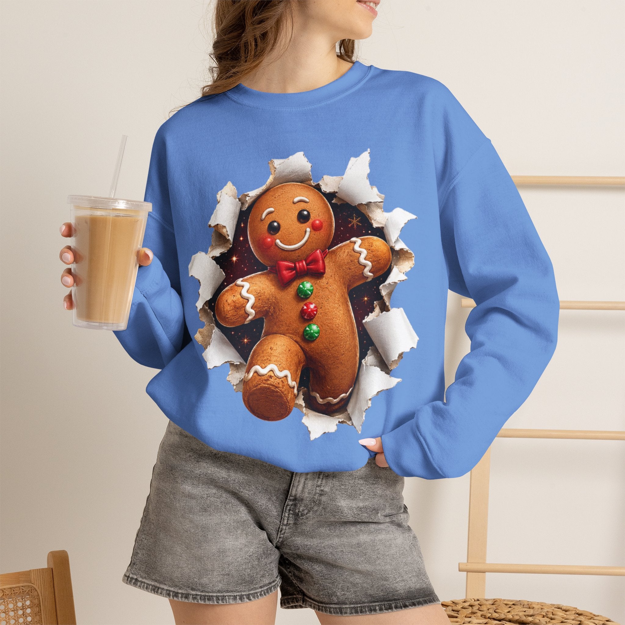 Gingerbread Man Christmas Crewneck Sweatshirt