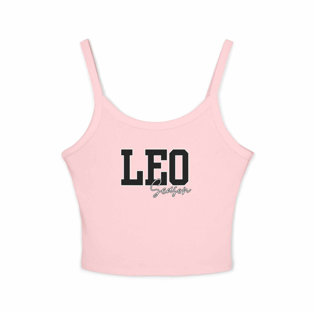 Women's Spaghetti Strap Tank Top with Leo Design, Summer Vacation Top, Zodiac Sign Apparel, Casual Wear, Gift for Astrology Lovers