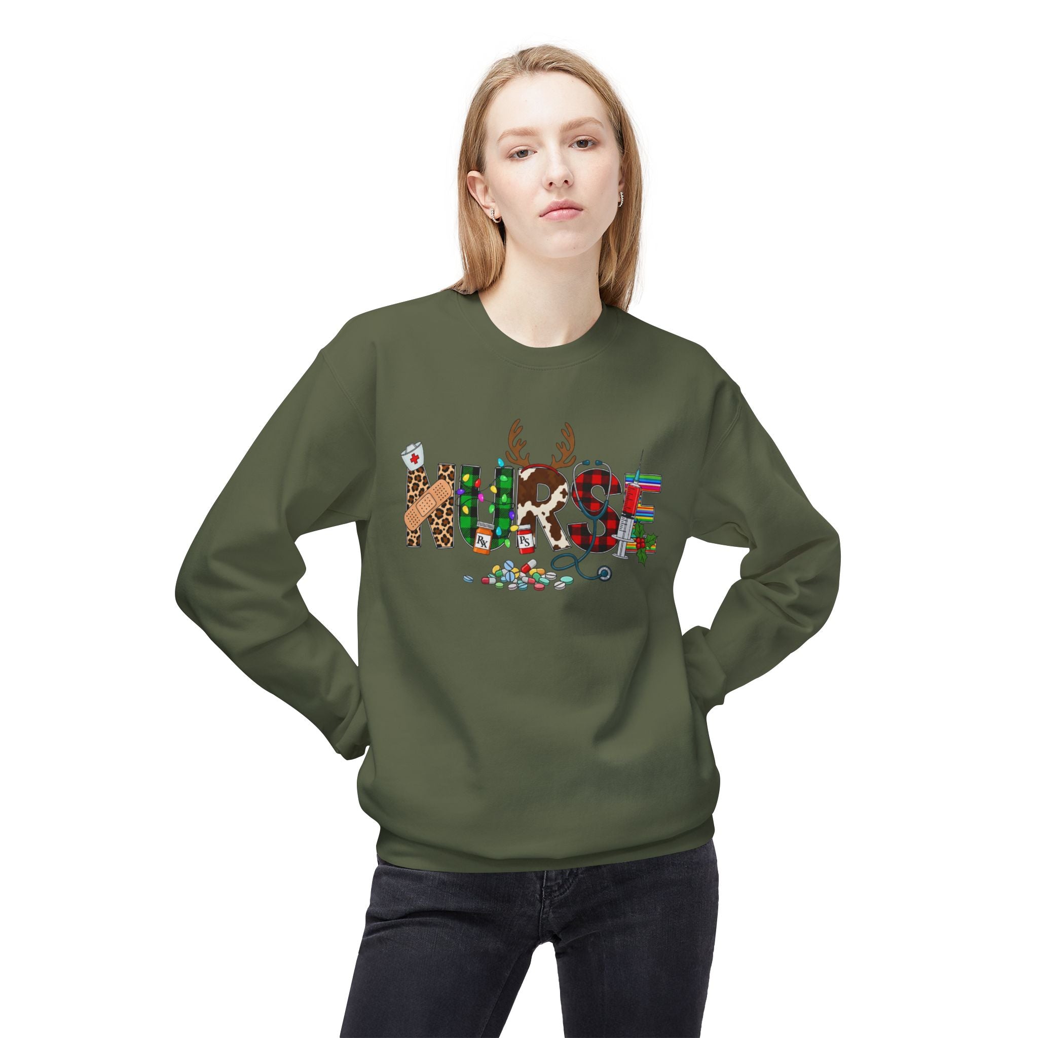Nurse Christmas Crewneck Sweatshirt – Festive Medical Holiday Gift
