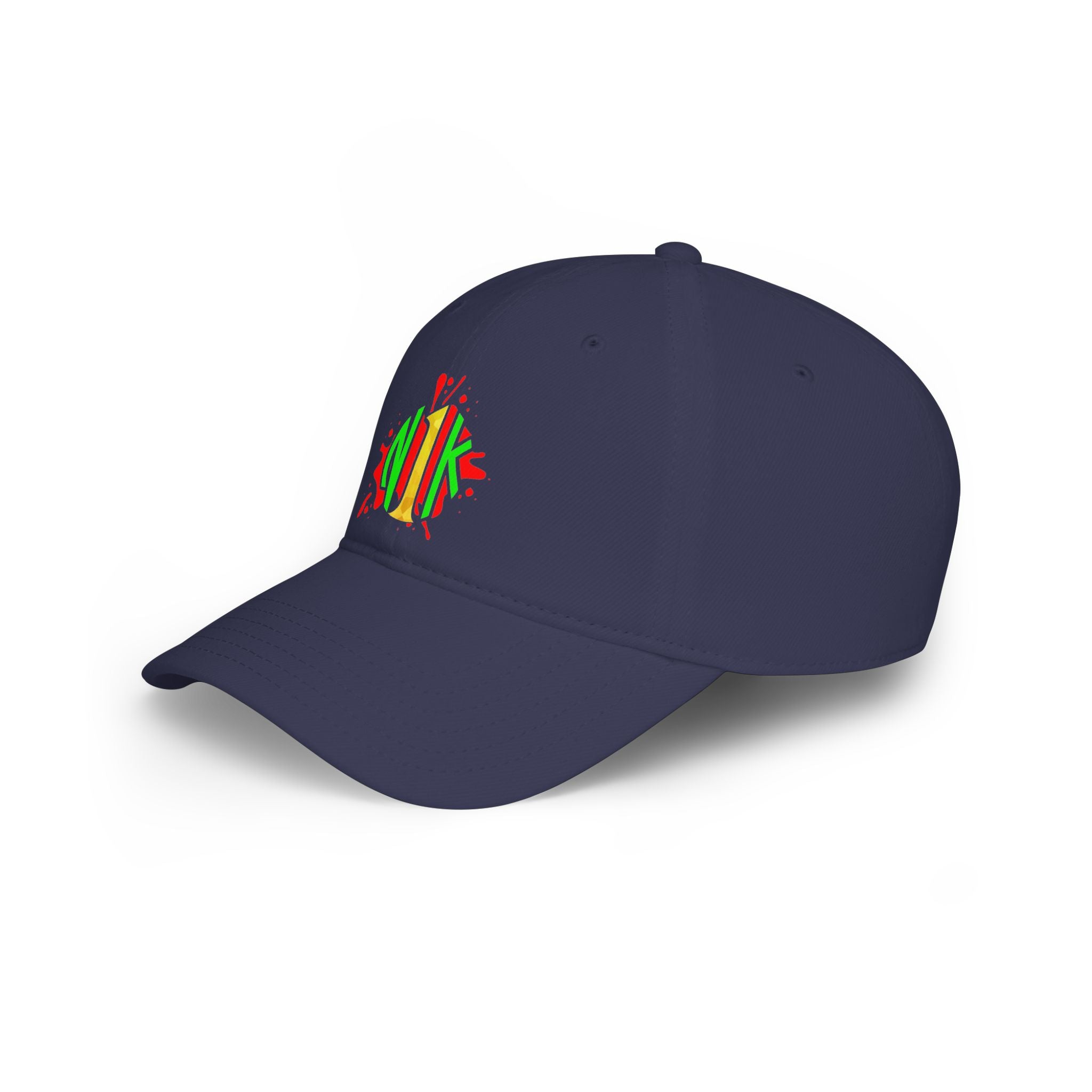 Custom Logo Low Profile Baseball Cap — Retro Splash Embroidered Logo