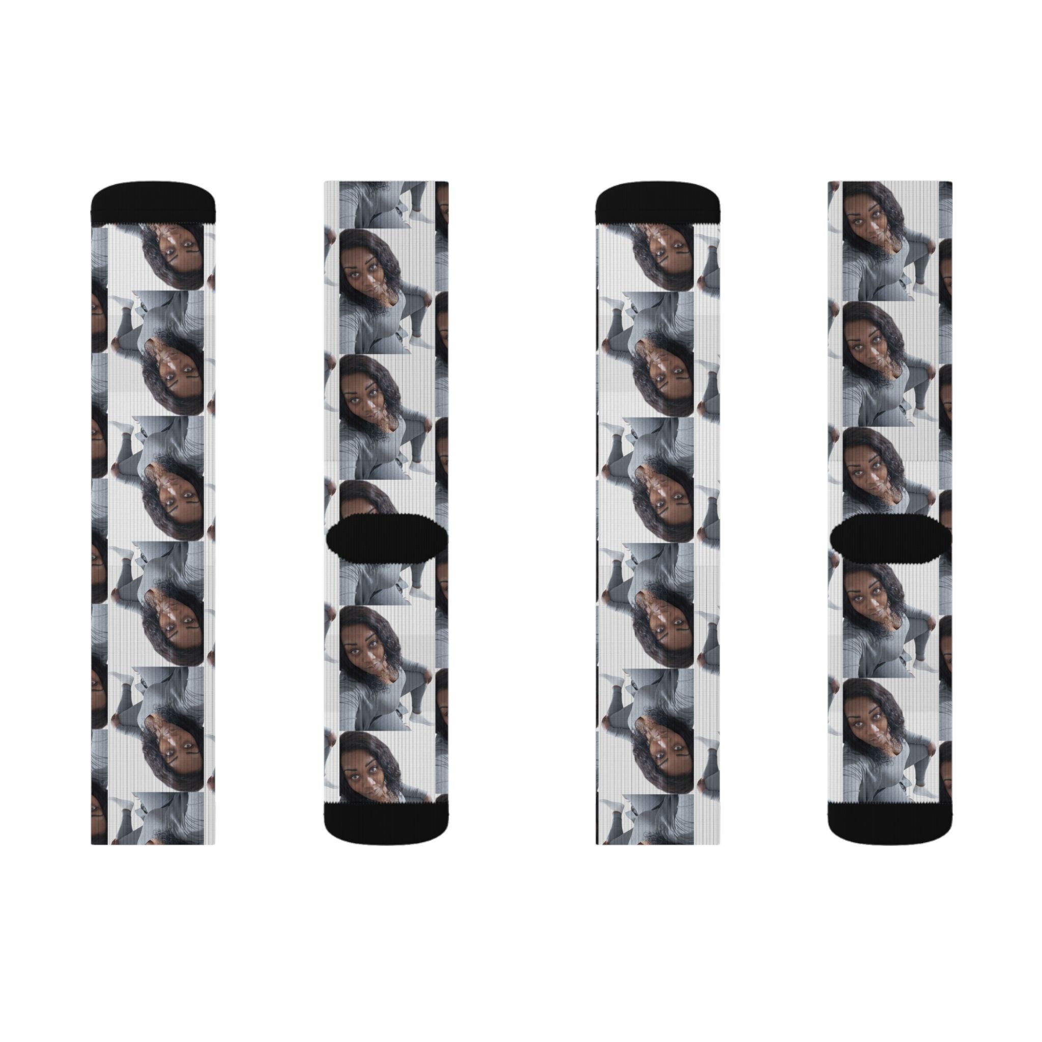Photo Collage Customizable Socks — Custom Face Repeat Pattern