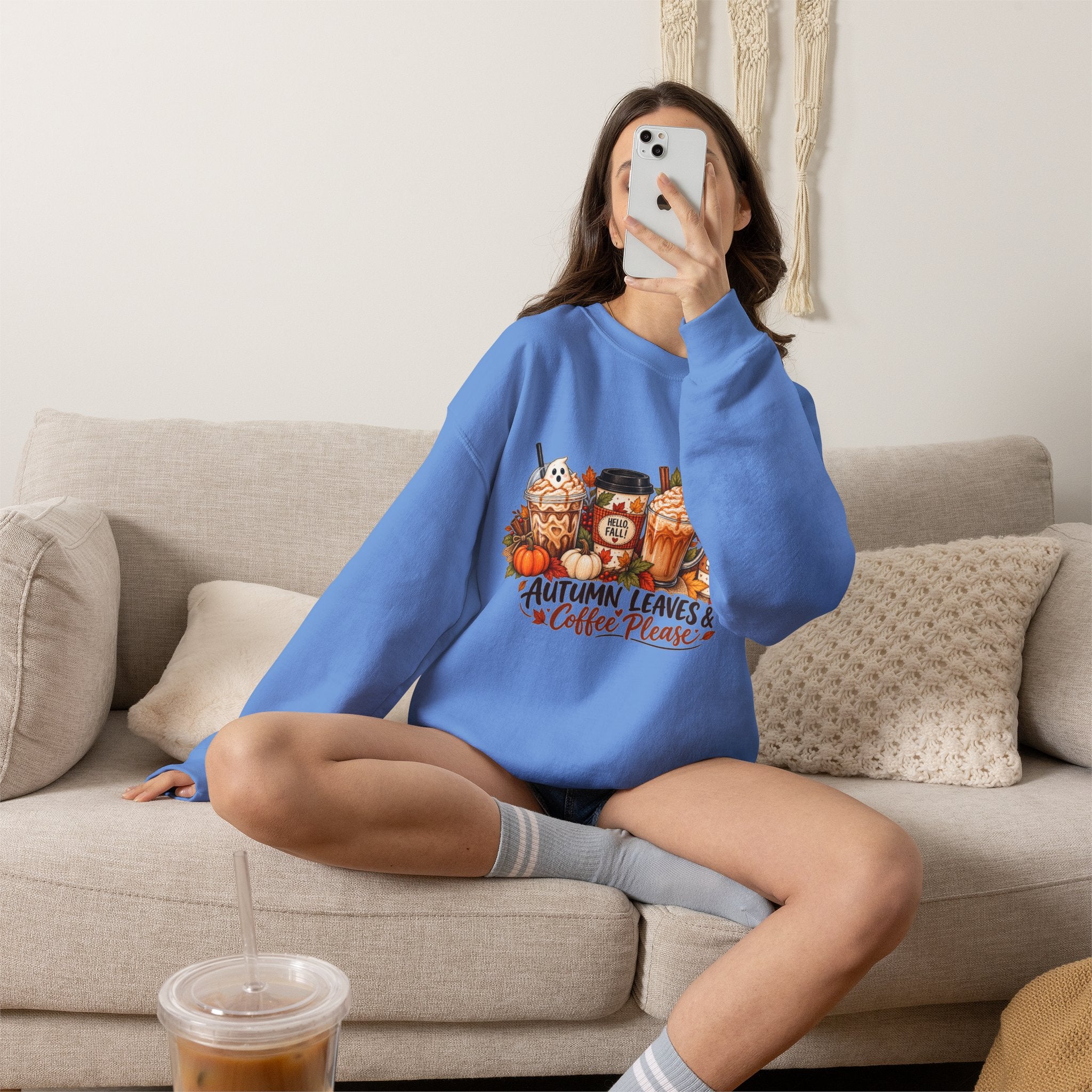 Autumn Leaves & Coffee Please Sweatshirt