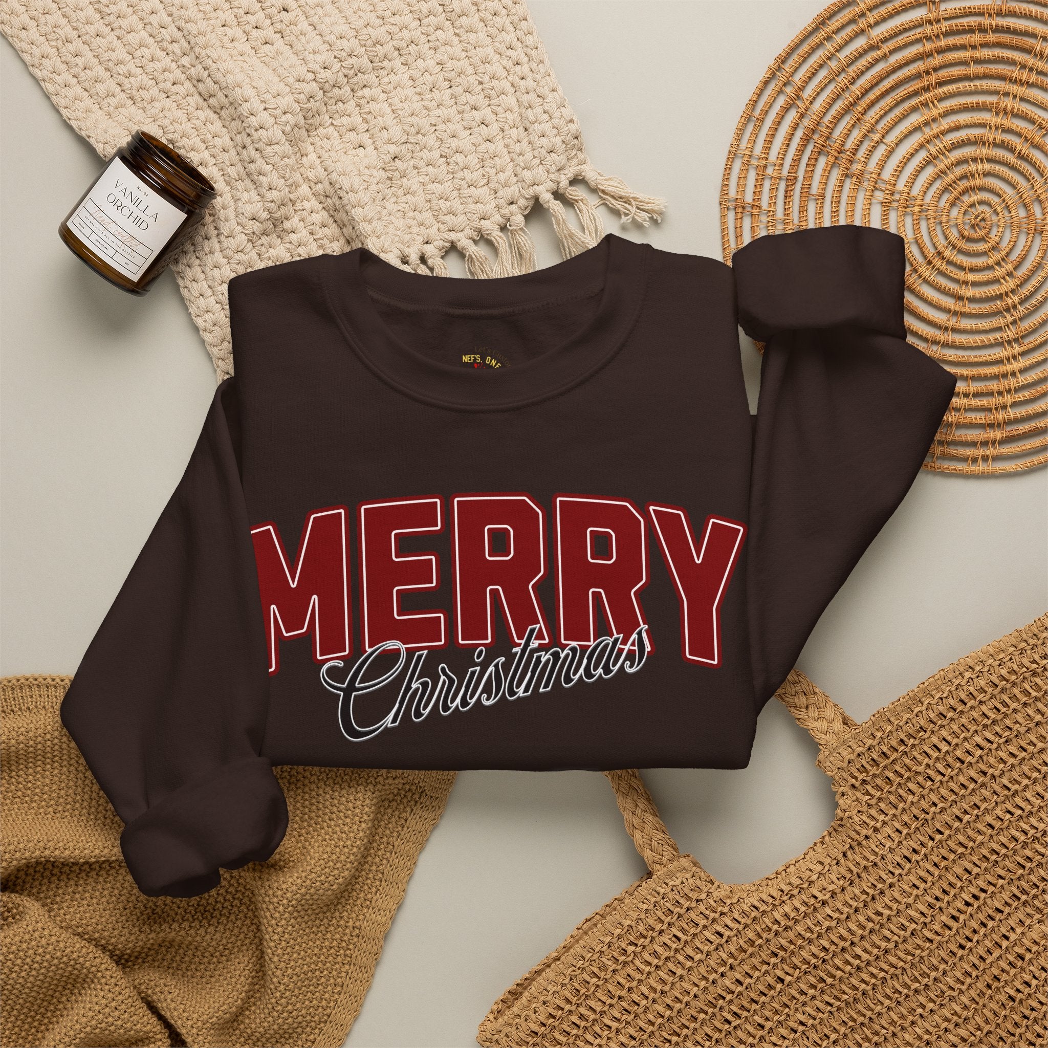 Merry Christmas Personalized Family Name Sweatshirt